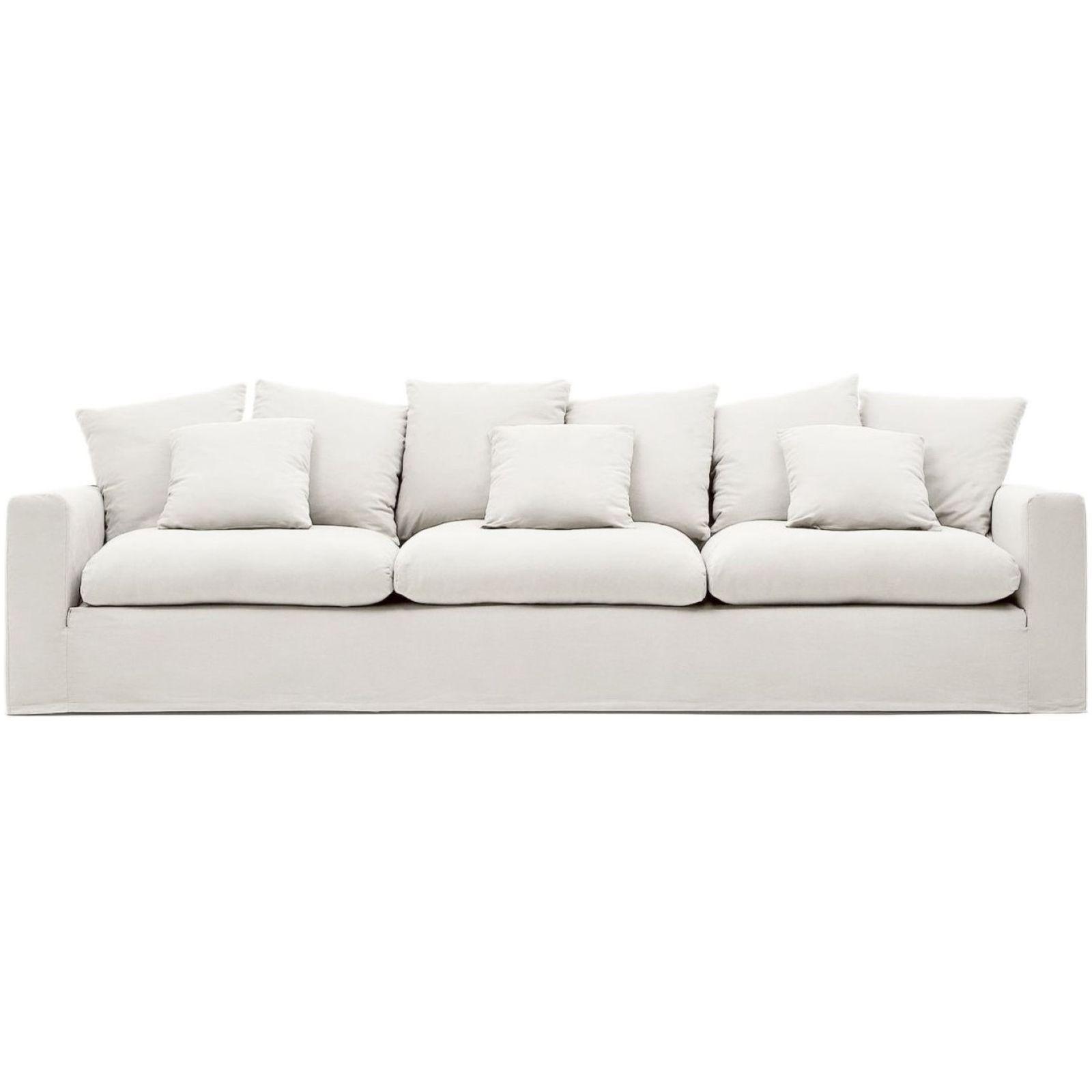 Bezug für Nora Sofa 340 aus Leinen und Baumwolle naturfarben