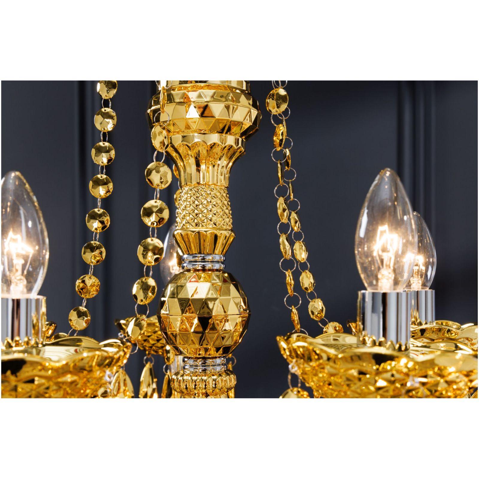 Kronleuchter Crystal 15-armig gold 80x80