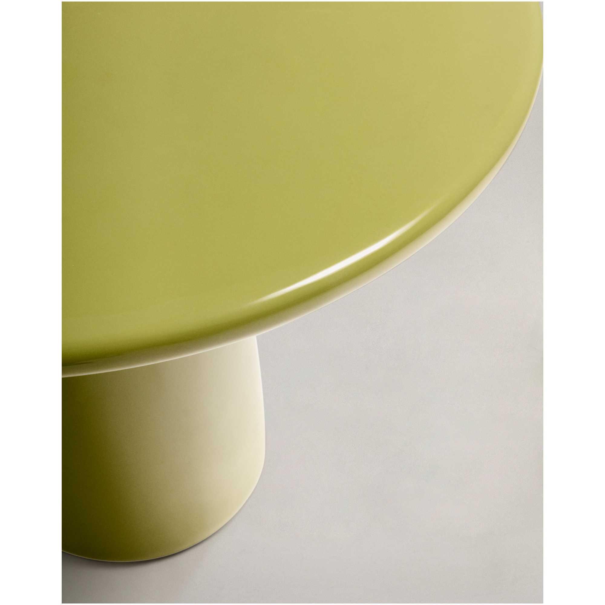 Couchtisch Albanella aus Zement mit glänzend grünem Finish 65x65