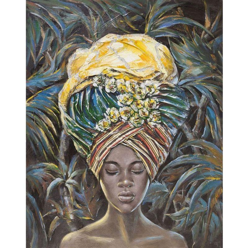 Ölbild Frau mit Turban Colored (handgemalt) 120x150