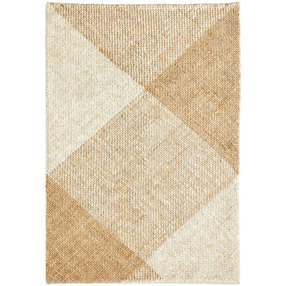 Maelan Teppich aus Jute und Baumwolle kariert natur 160 x 230 cm
