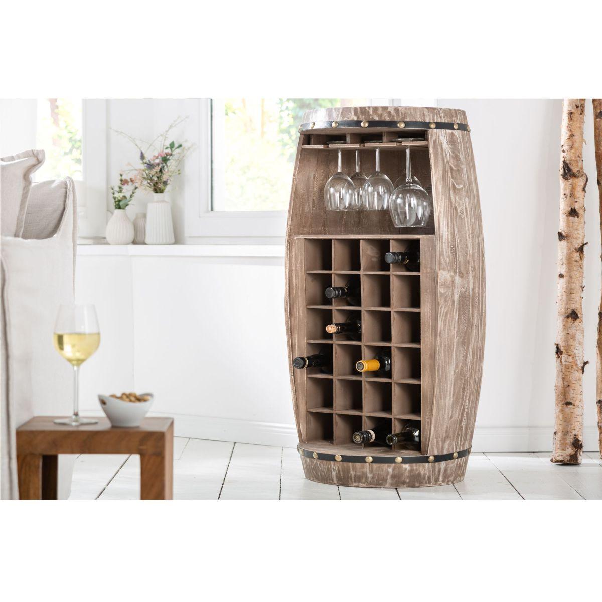 Weinfass Weinregal Winery halb 97cm natur