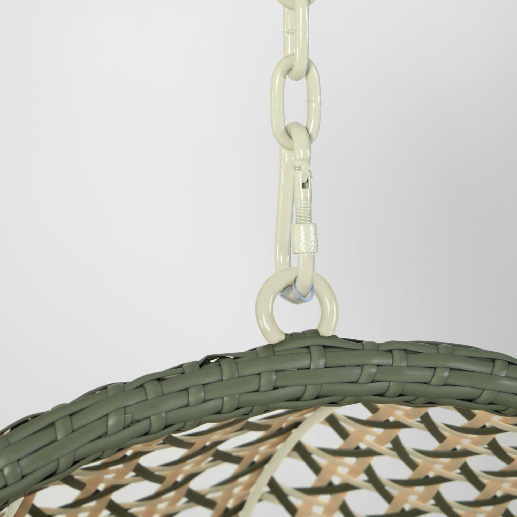 Garten Hängesessel Ciara Poly Rattan grün beige