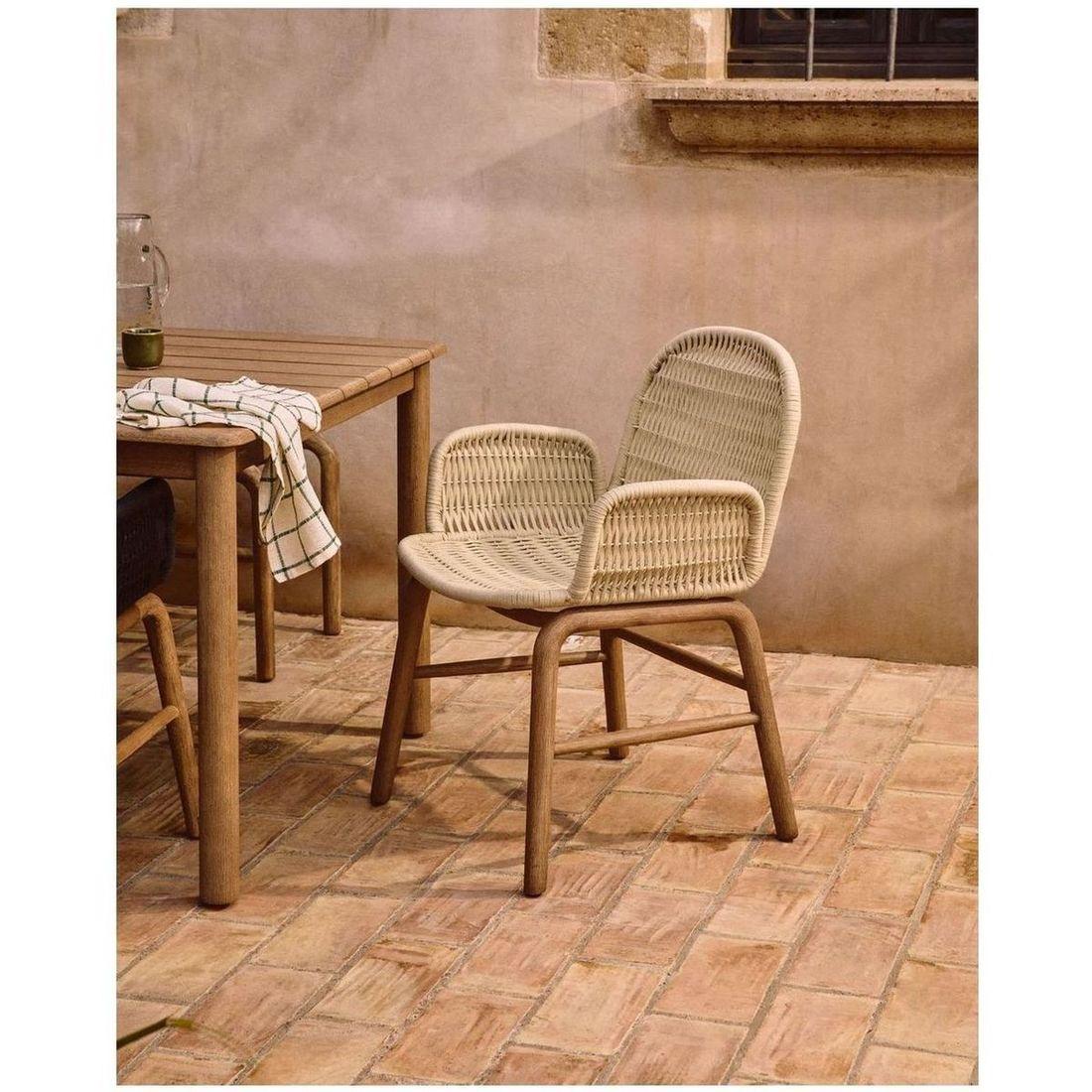 Garten Armlehnstuhl Alipa Akazienholz massiv Seil ecru FSC 100%