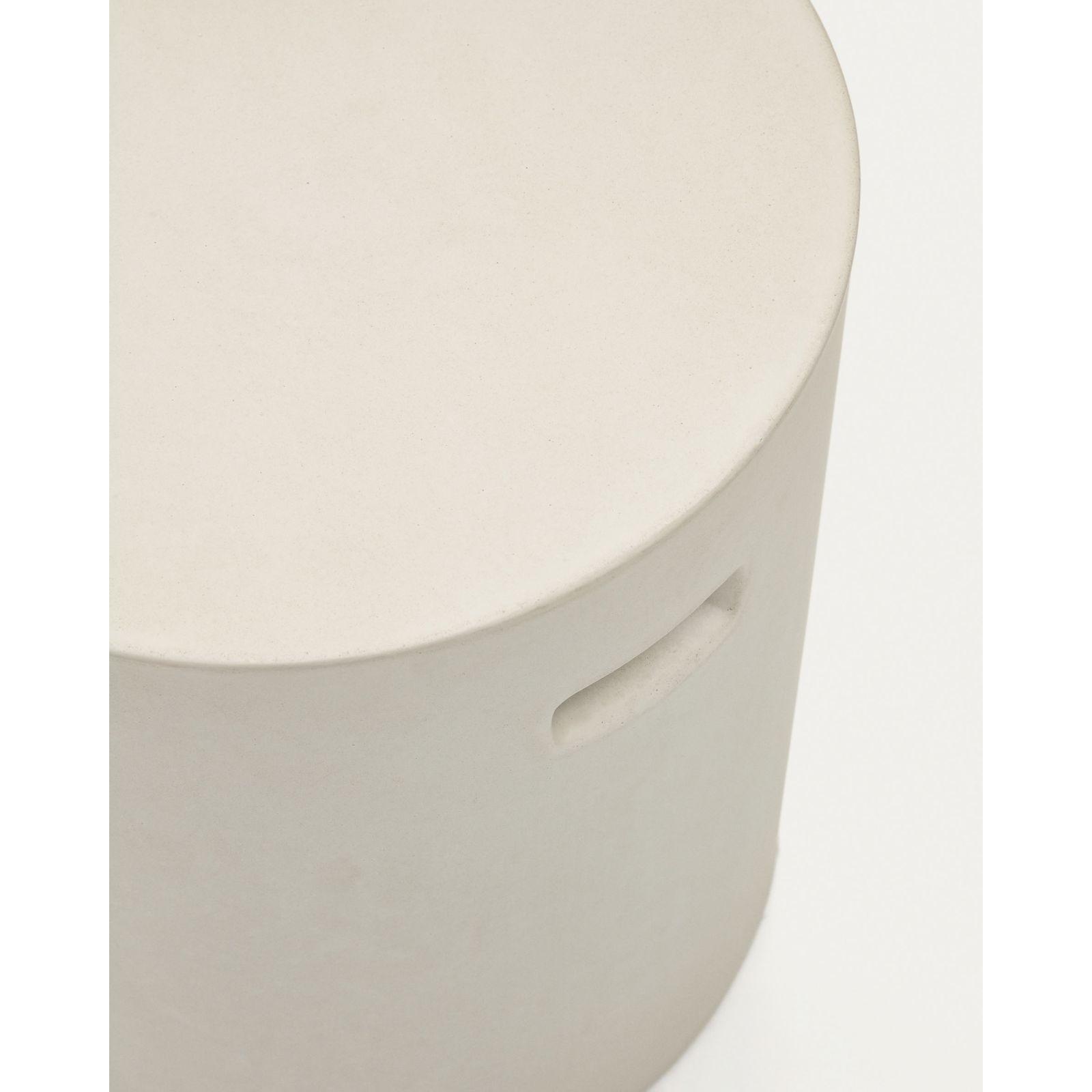 Hocker rund Aiguablava Zement weiss matt 37x37