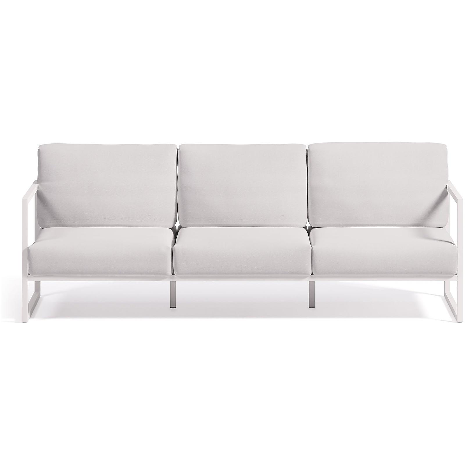 Comova 3-Sitzer-Sofa 100% weiss und Aluminium weiss 222 cm