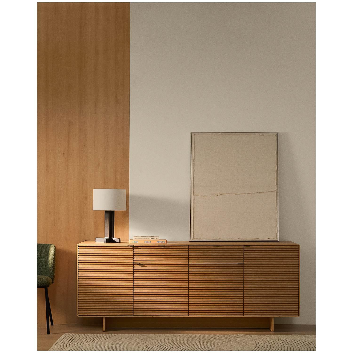 Buffet Norlen mit 4 Türen und 2 Schubladen in Eichenfurnier mit naturfarbenem Finish FSC Mix Credit 194