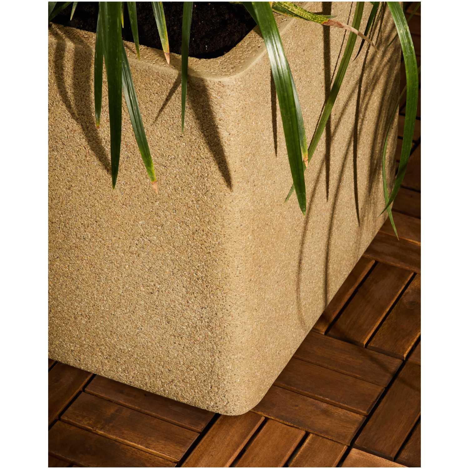 Blumentopf quadratisch Minoa Steinoptik senfgelb (2er-Set)