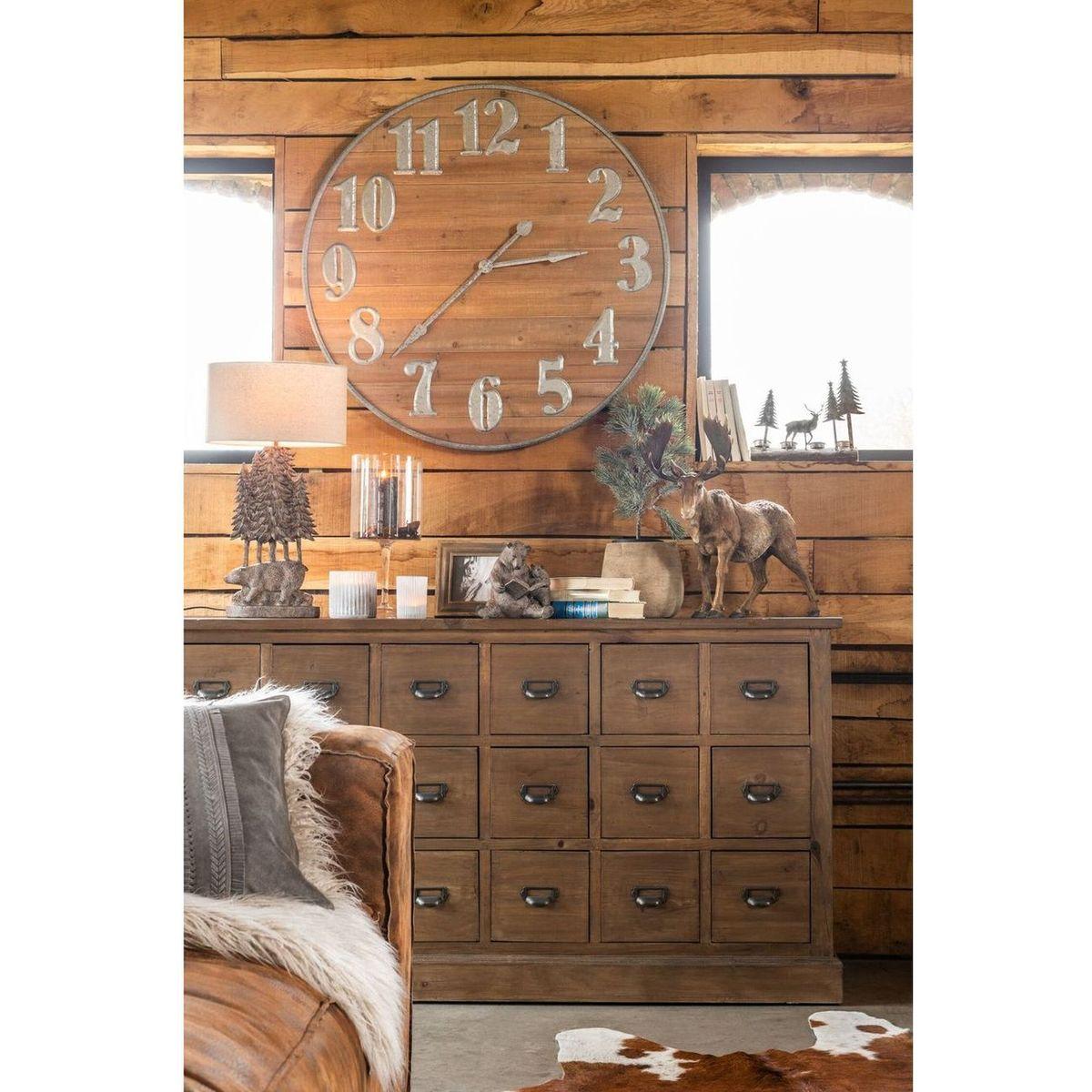 Apothekerkommode mit 18 Schubladen recyceltes Holz braun
