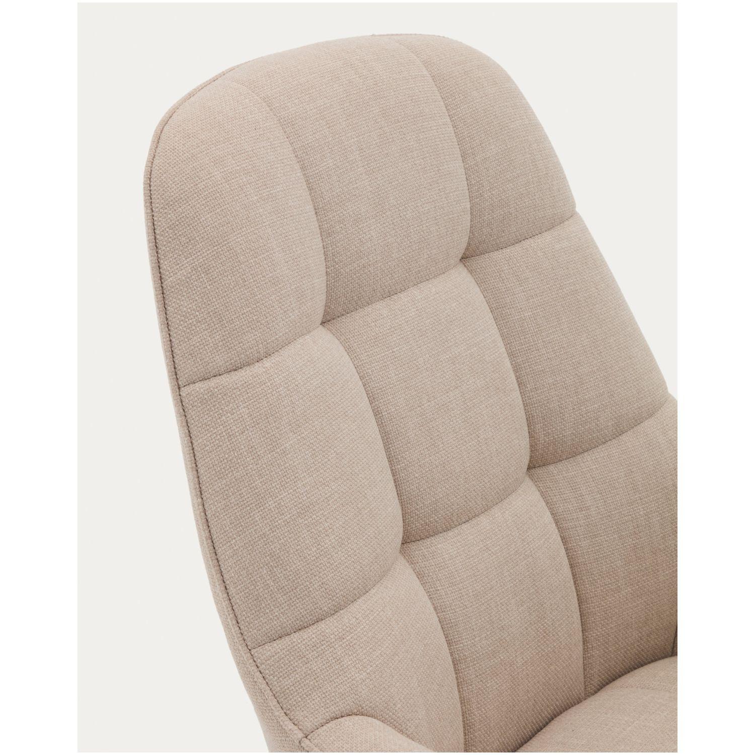 Drehsessel Jaspe beige und Metall mit grauer Oberfläche FSC 100% (drehbar)