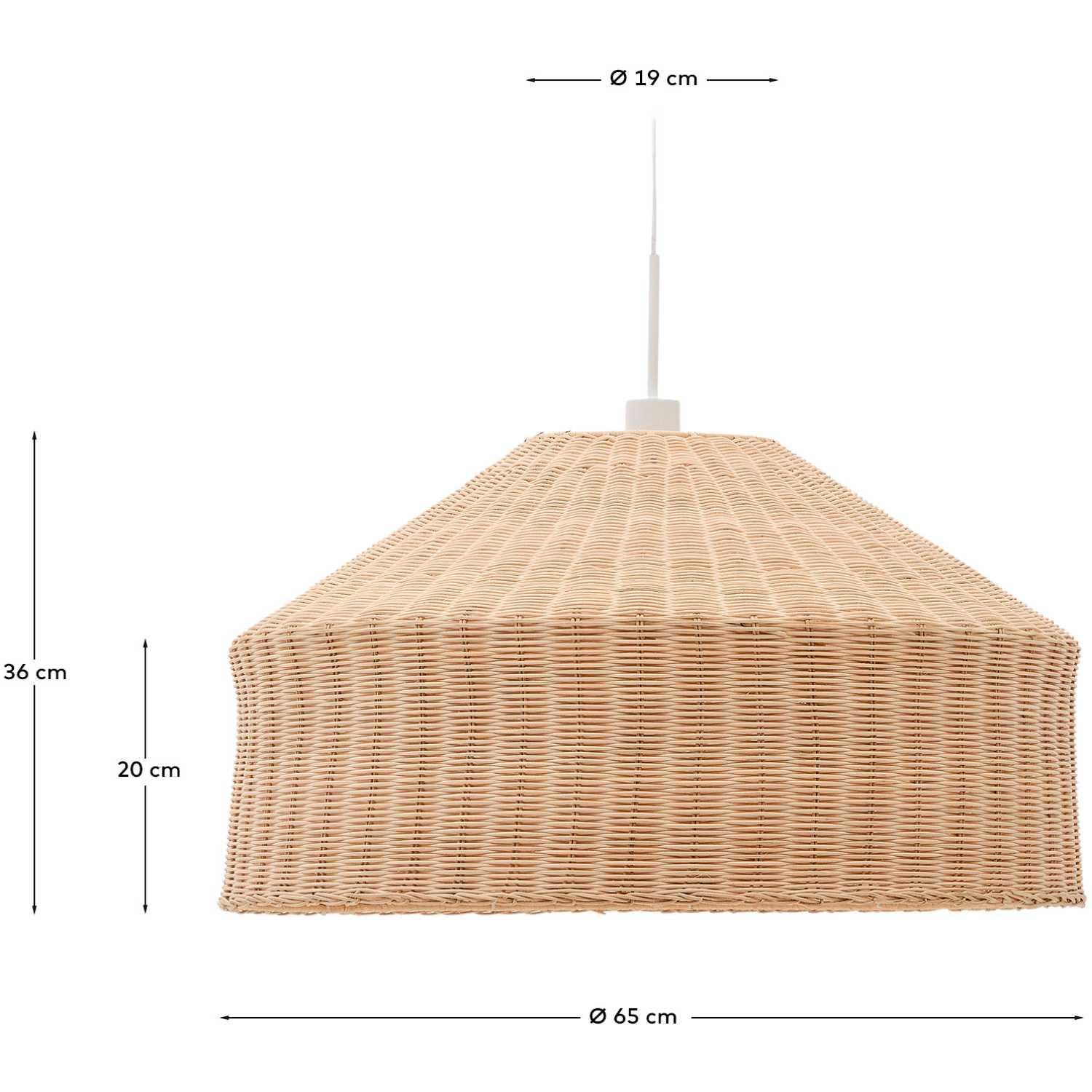 Lampenschirm Ennia aus Rattan mit hellem Finish 65x65