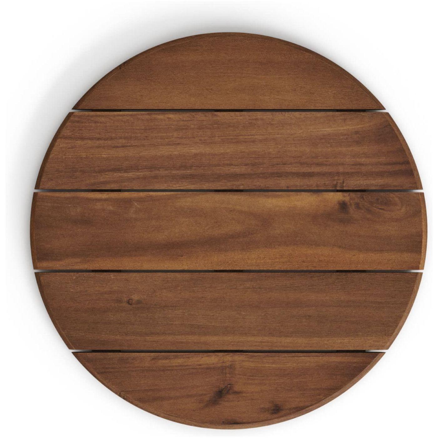 Saura Bistrotisch schwarz Metall und Akazienholz mit Walnuss-Finish 70x70 FSC 100%