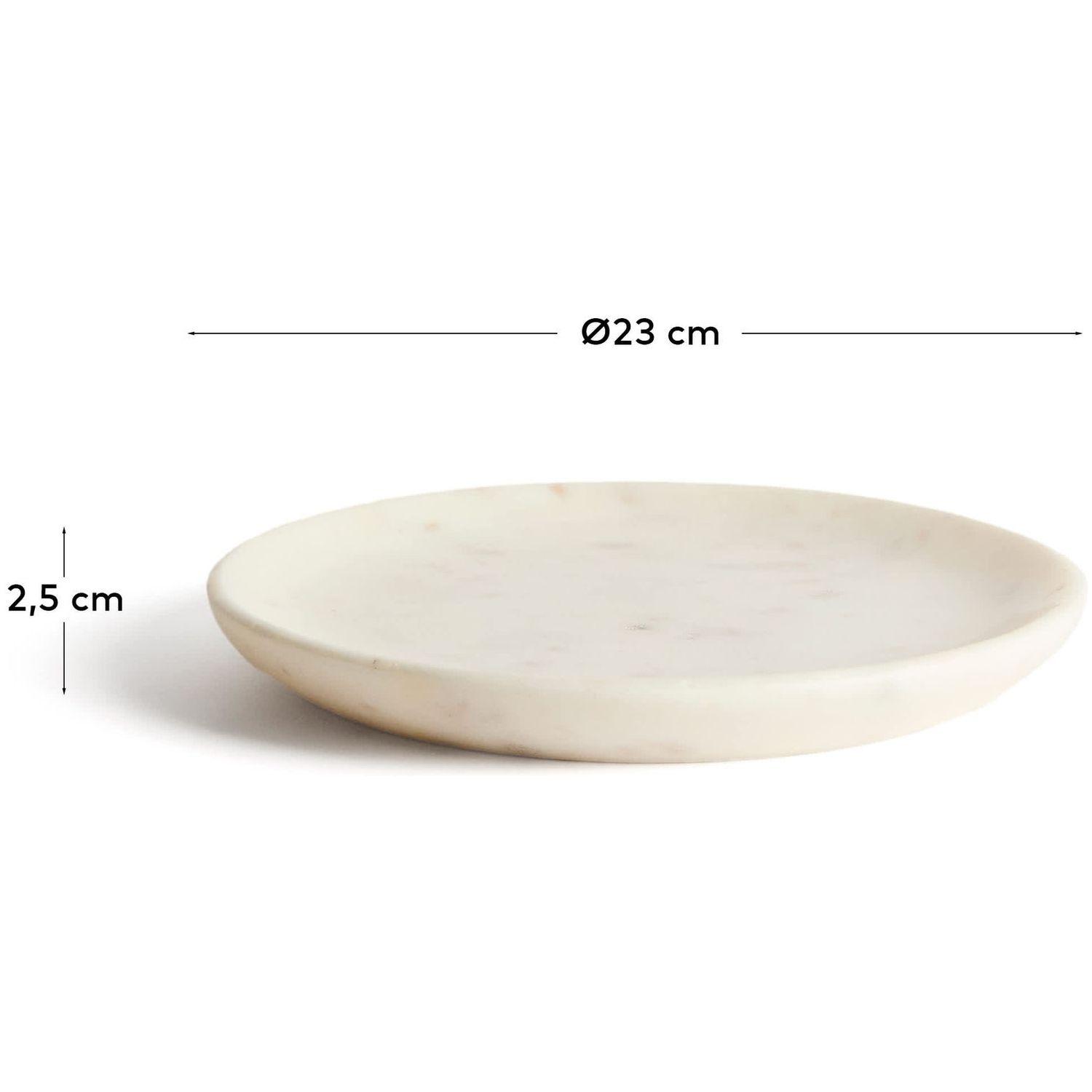 Dessertteller Erefi aus weissem Marmor