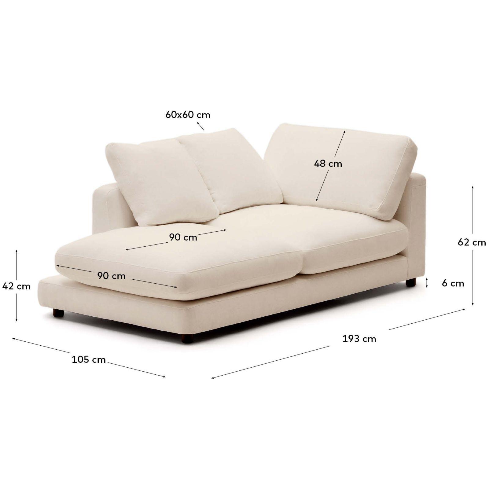 Chaiselongue Recamiere Gala links Stoff beige 193x105