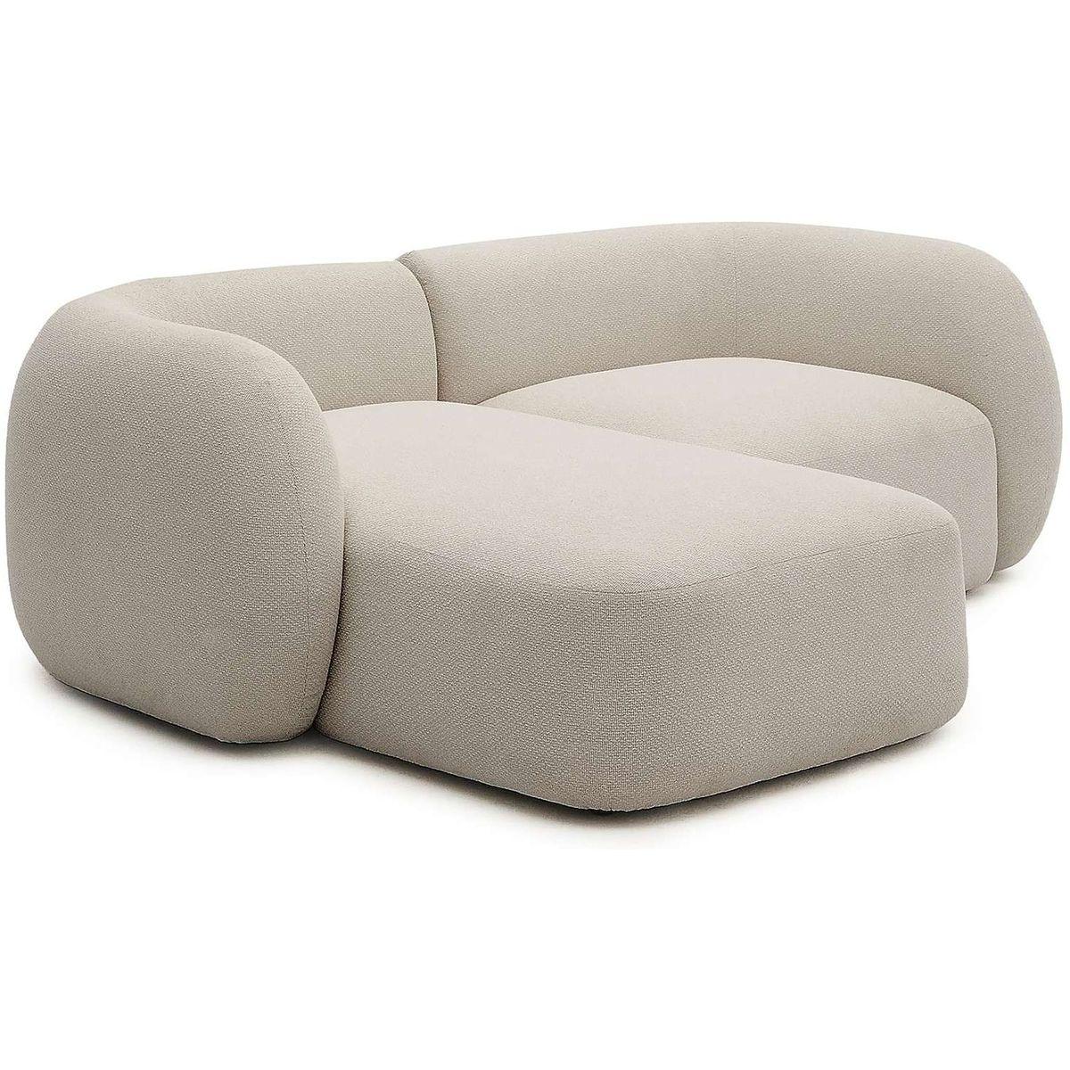 2-Sitzer-Modularsofa Martina mit Chenille und Chaiselongue links in Steinton 230 cm