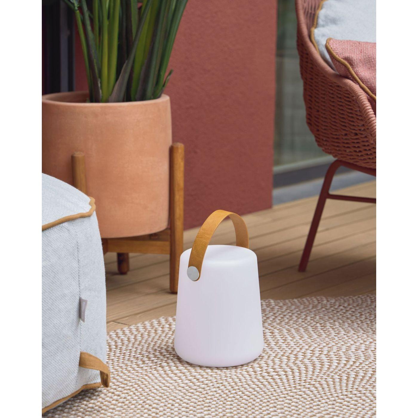 Dialma Tischlampe mit braunem Griff