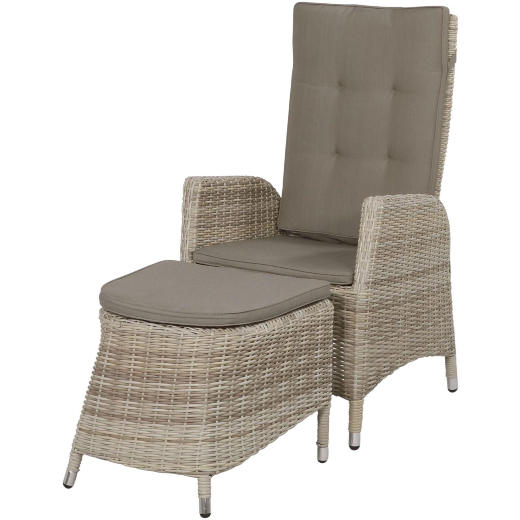 Gartenhocker mit Kissen Poly Rattan Panama Beach