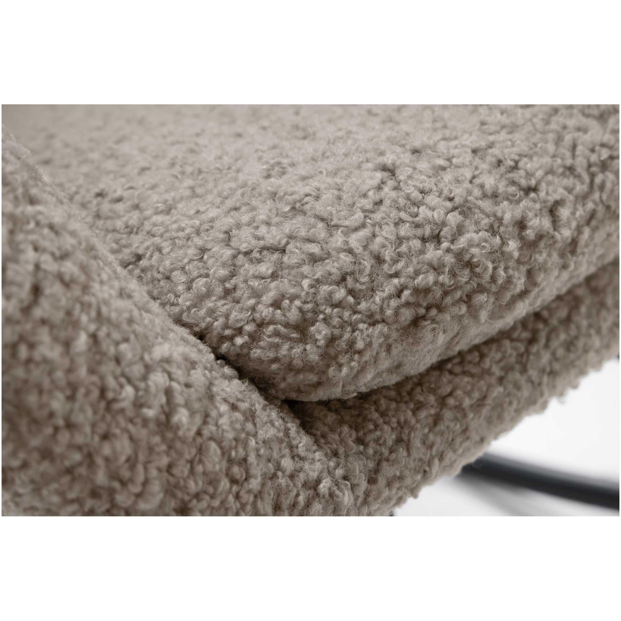 Schaukelstuhl Schaukelsessel Norway Swing Bouclé Stoff champagne greige