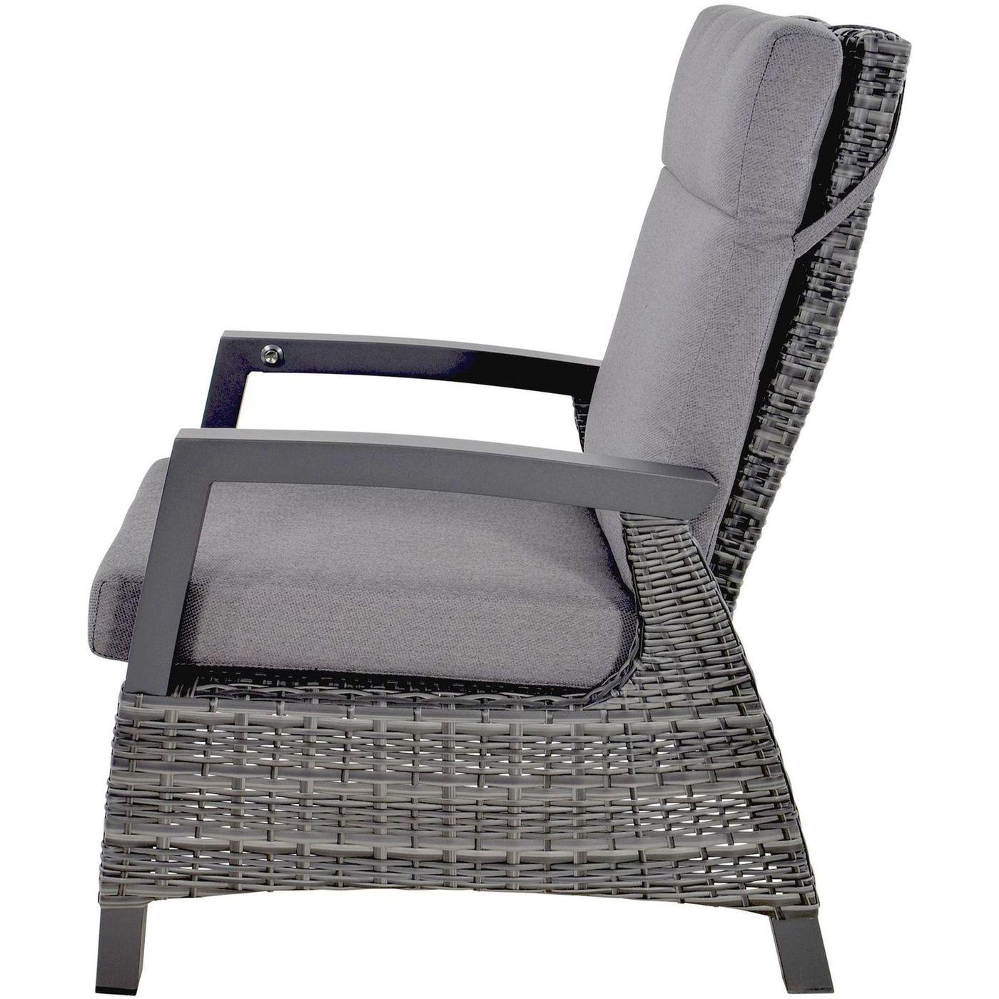 Poly Rattan Gartensessel Parma anthrazit (verstellbar)