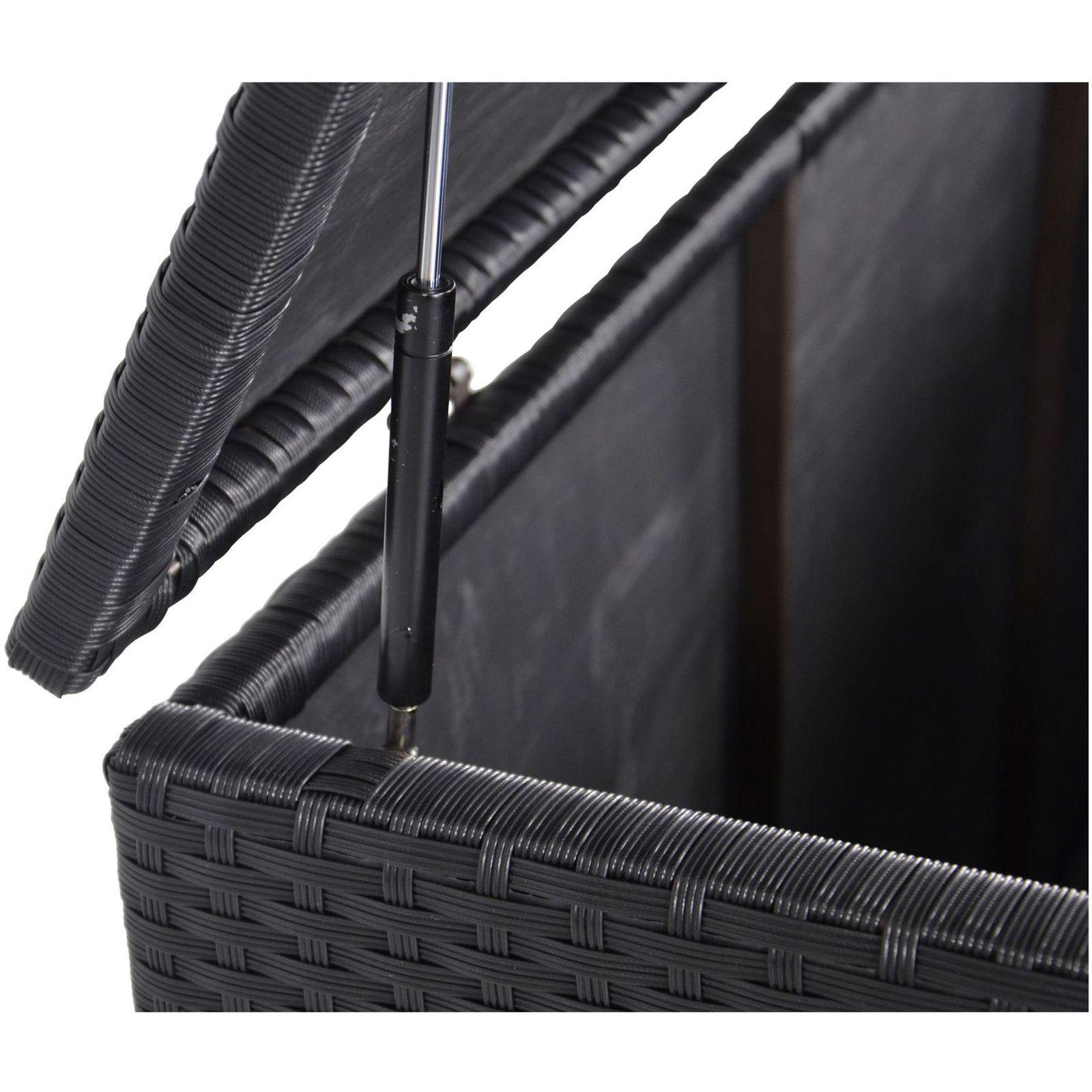 Poly Rattan Kissenbox mit Rollen 165x67x95
