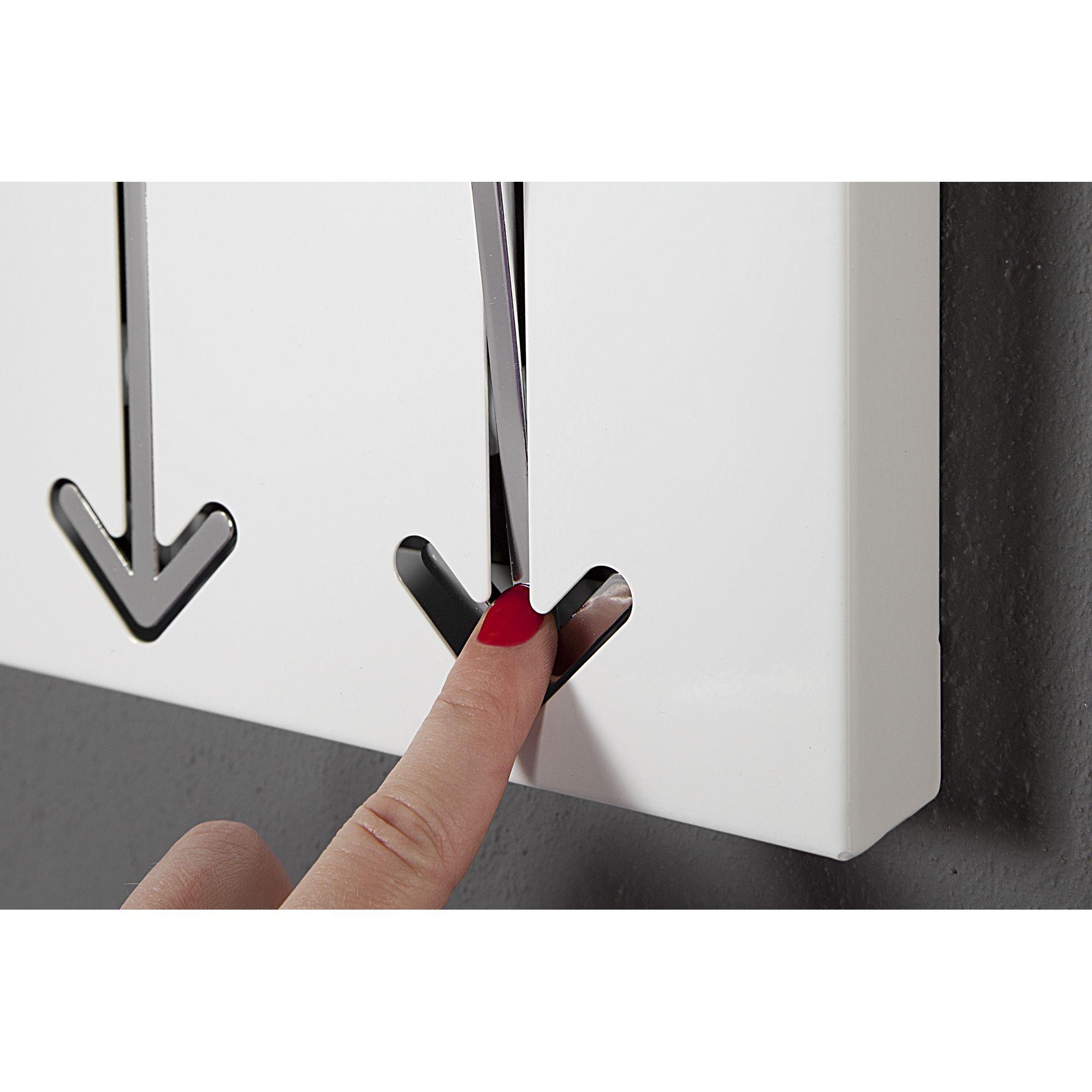Wandgarderobe Pfeil 3er weiss