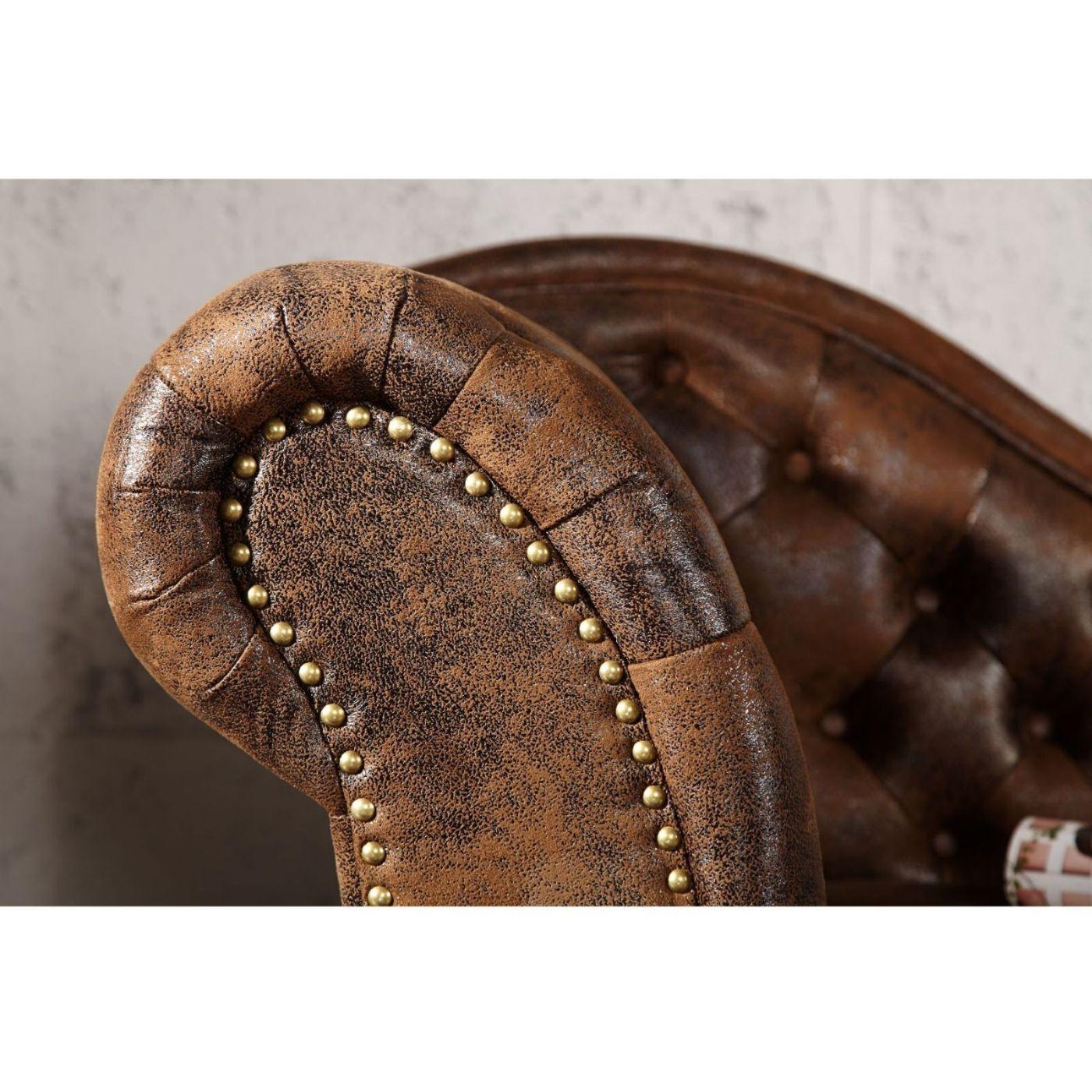 Chesterfield Recamiere braun Vintage