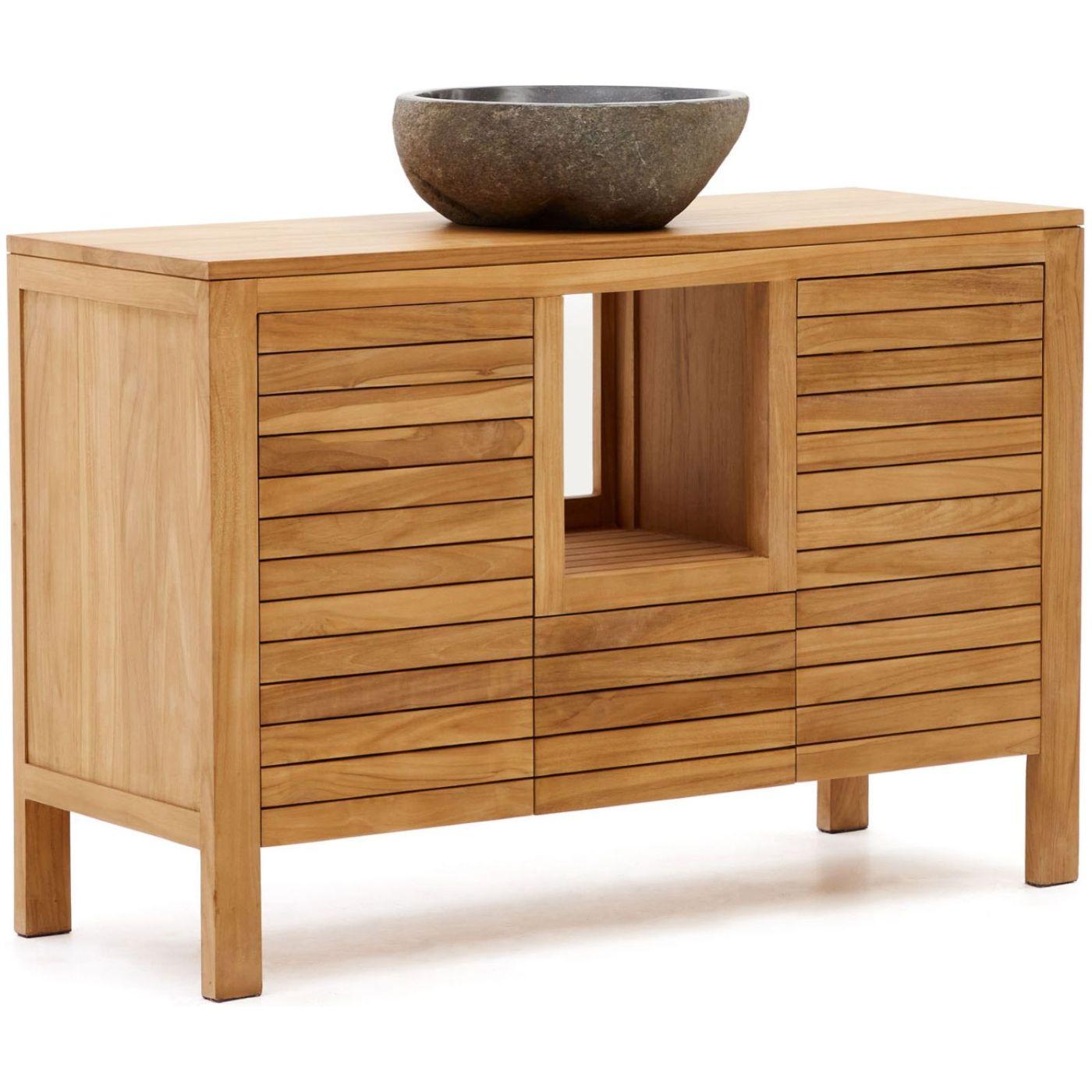 Badezimmermöbel Unterschrank Neria Teakholz massiv Natur 120x45