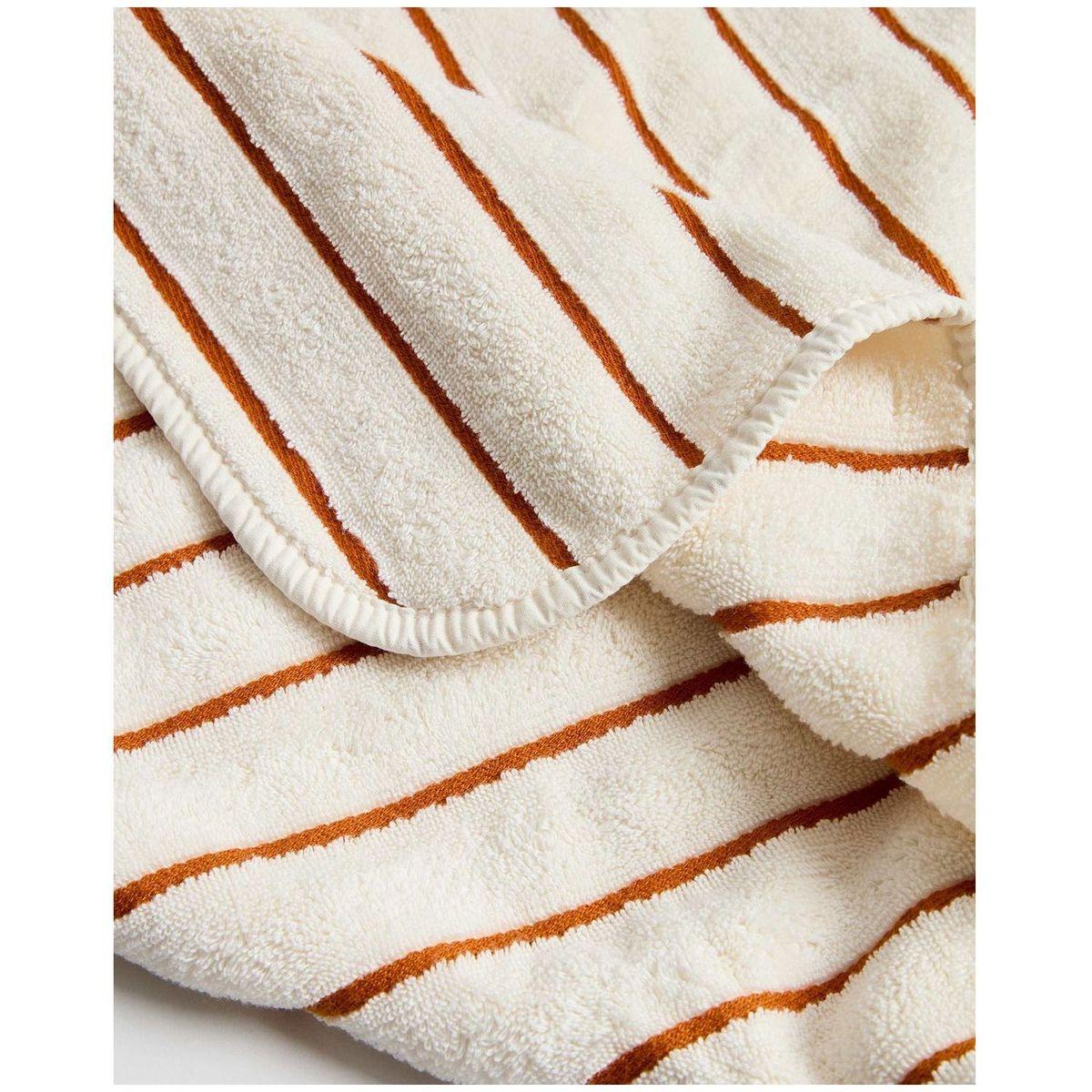 Handtuch Dorane aus 100 % Baumwolle mit orangefarbenen Streifen 50 x 90 cm