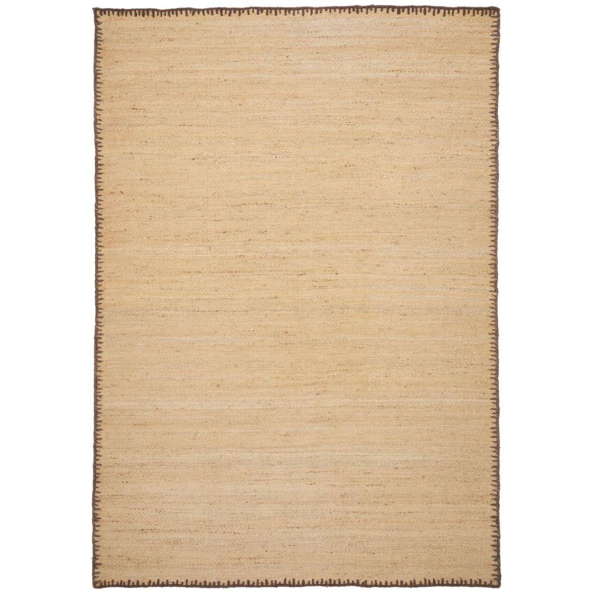 Sorina Teppich aus Jute natur mit braunem Rand 200 x 300 cm