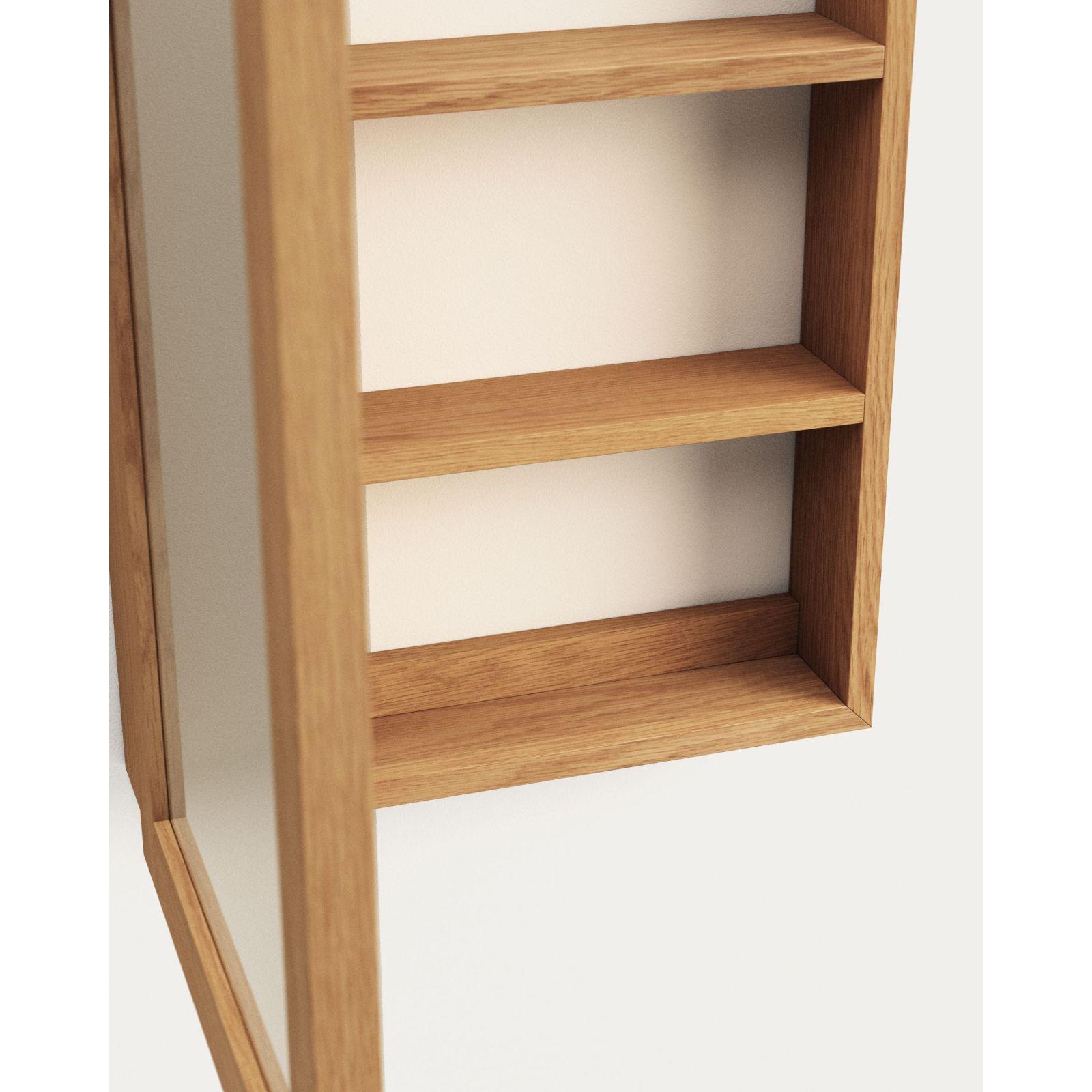 Badezimmerschrank mit Spiegel Plubia  aus massivem Teakholz 50x70