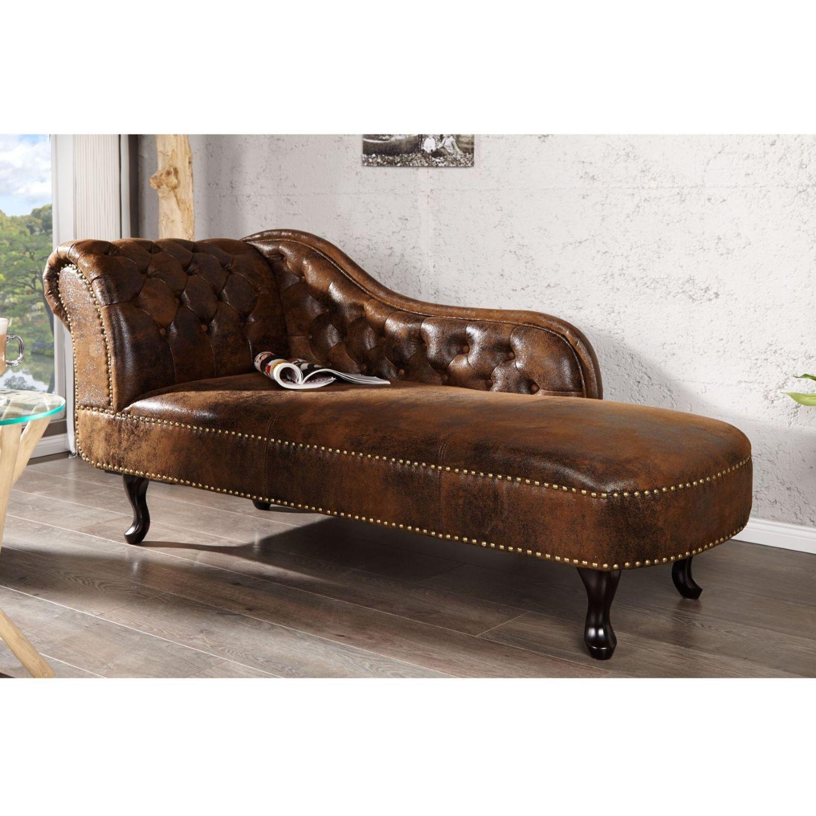 Chesterfield Recamiere braun Vintage