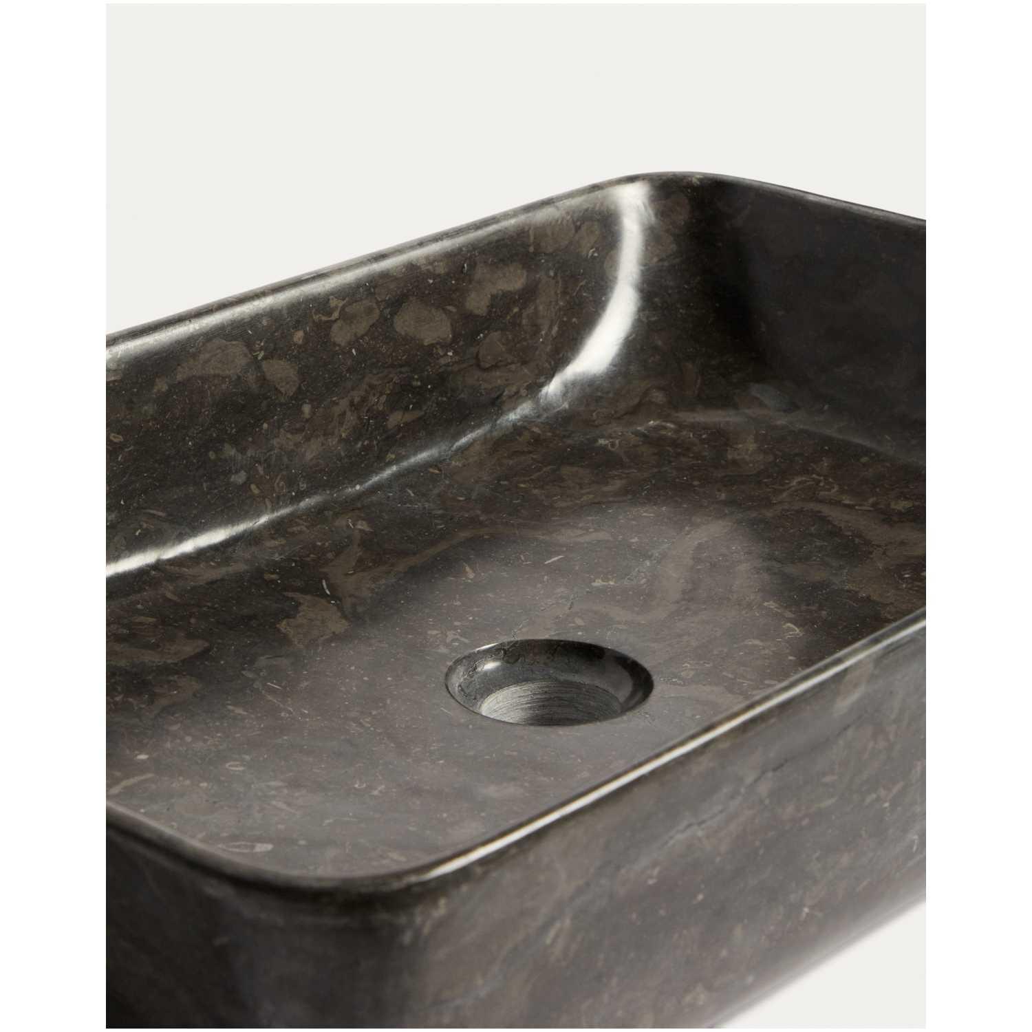 Aufsatzwaschbecken rechteckig Darnen aus grauem Marmor 55x35
