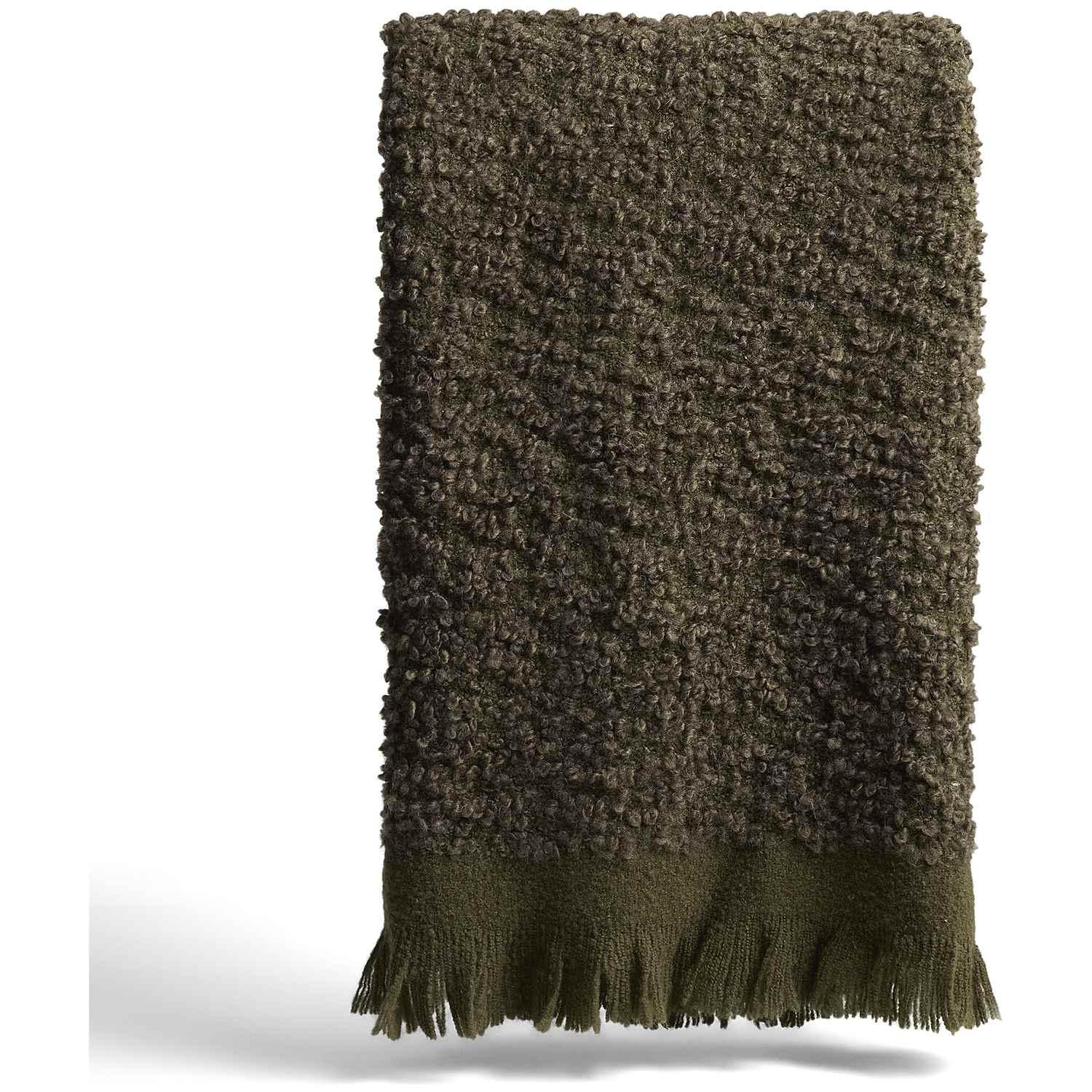 Decke Nemora aus Wollmischgewebe grün 130x170