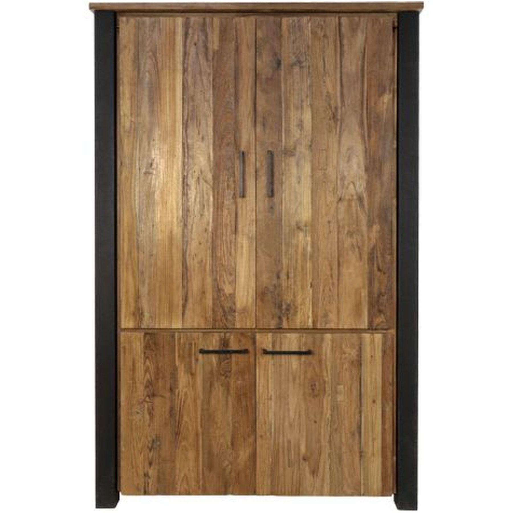 Massivholz Schrank recyceltes Teakholz rustikal Unika 120x190