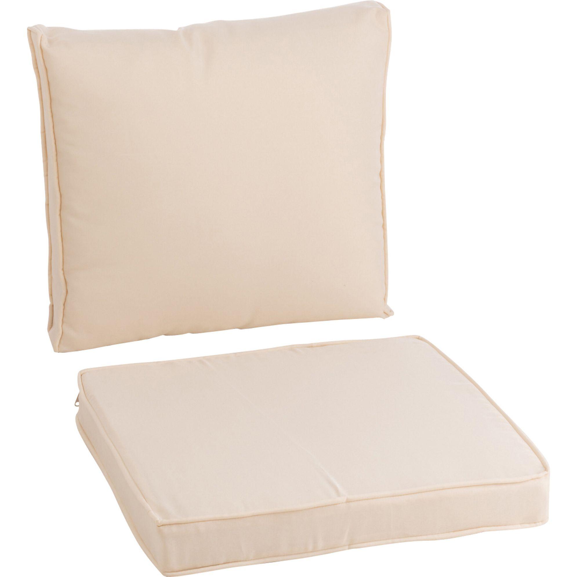 Garten Schaukelstuhl Metall beige Kissen weiss