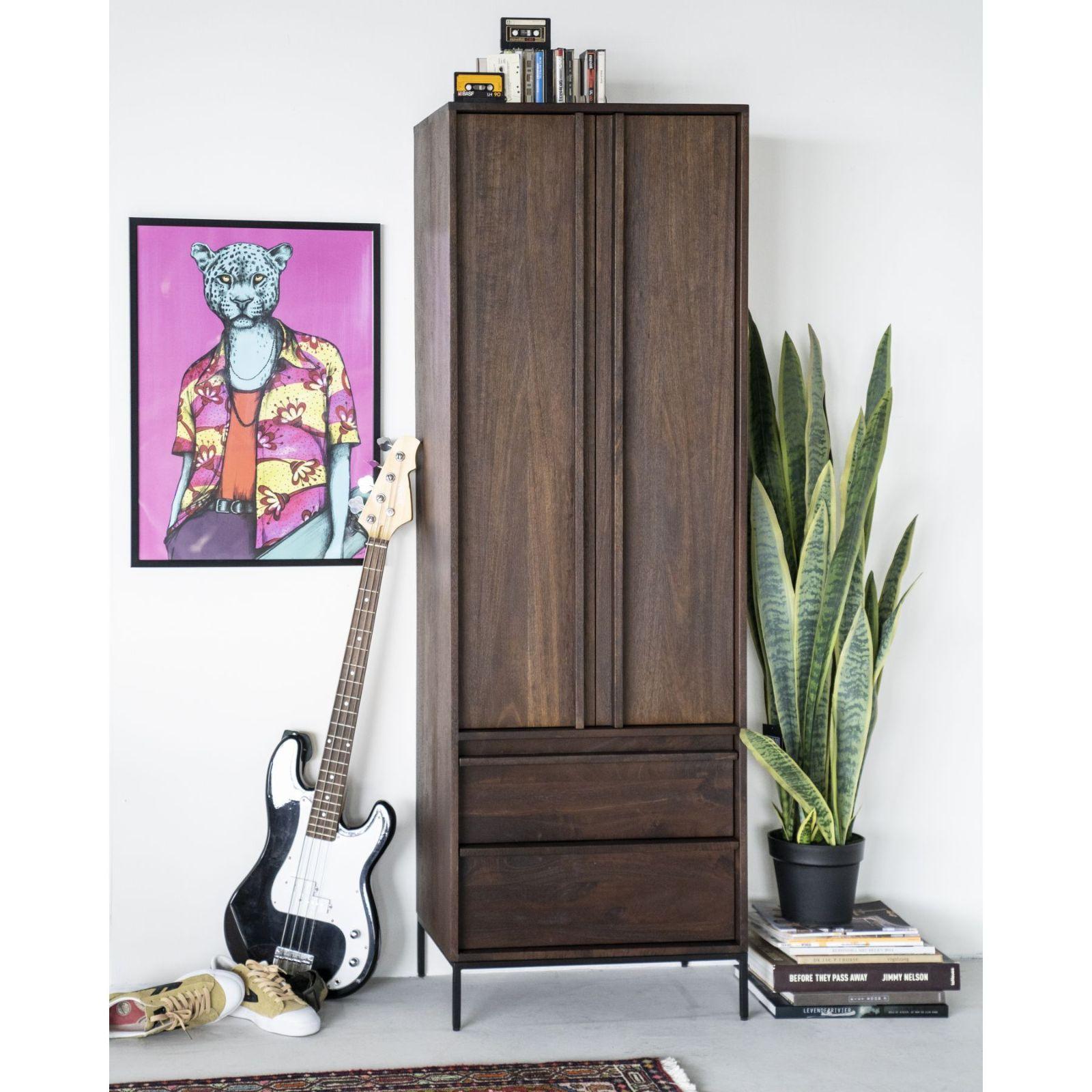 Holzschrank Giulia Mangoholz braun 60x180
