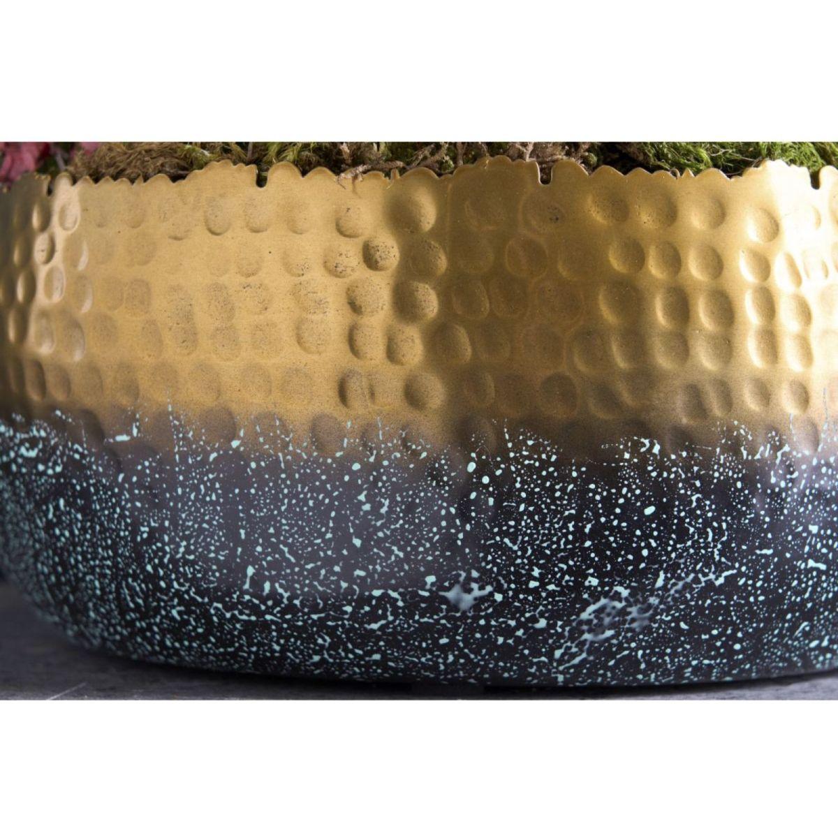 Deko Schale mittel Bazzar Hammerschlag gold 31x31