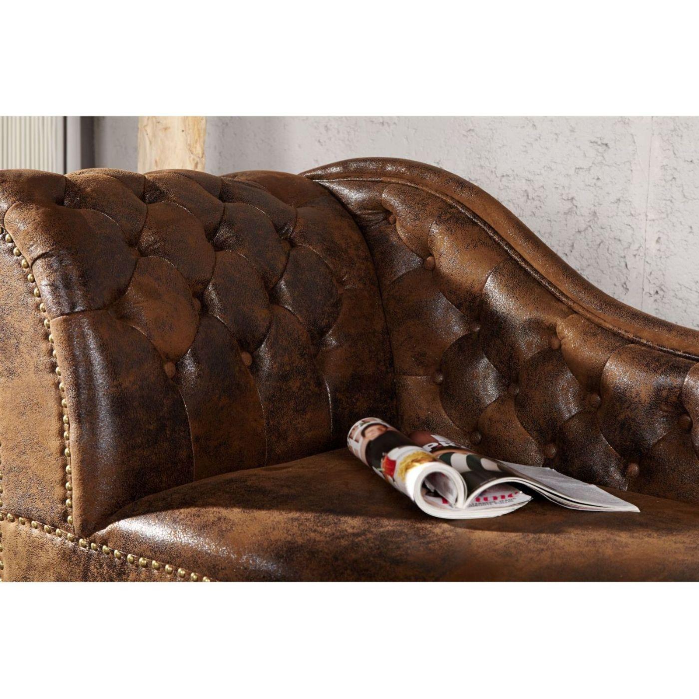 Chesterfield Recamiere braun Vintage