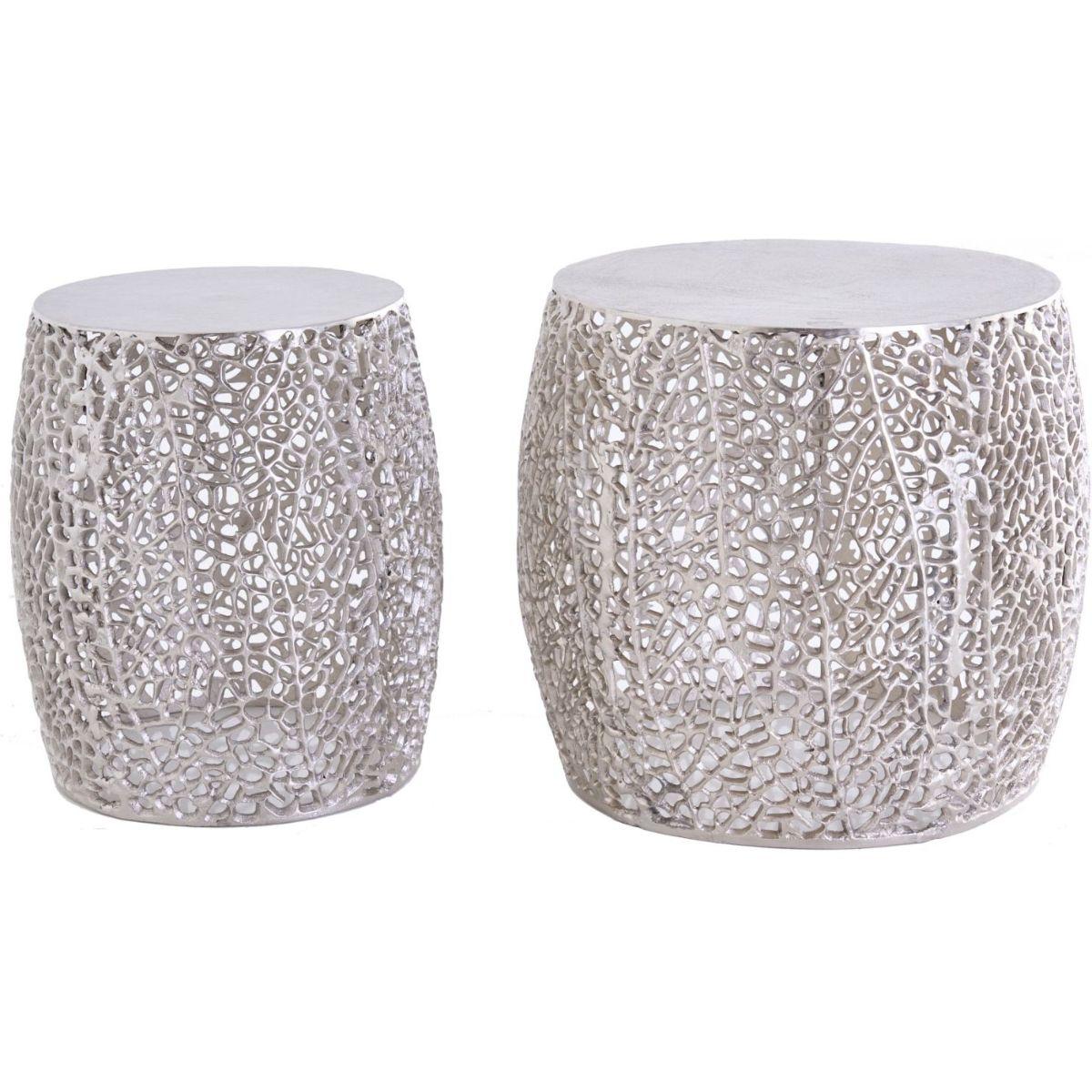Beistelltisch Abstract Metall silber (2er-Set)