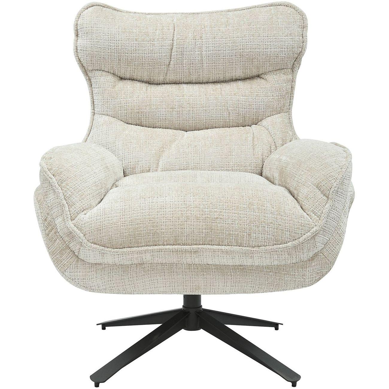 Relaxsessel drehbar Heaven Stoff beige Metall schwarz
