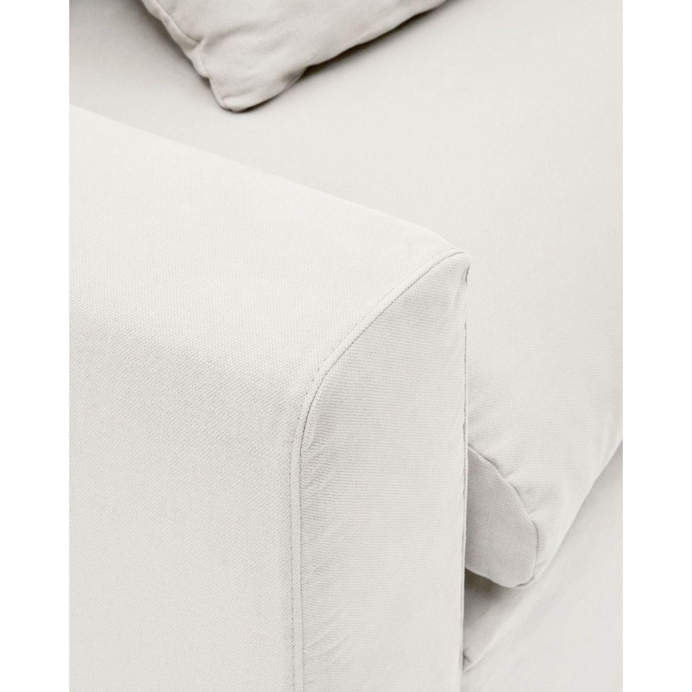 Bezug für Nora Sofa 240 aus Leinen und Baumwolle naturfarben
