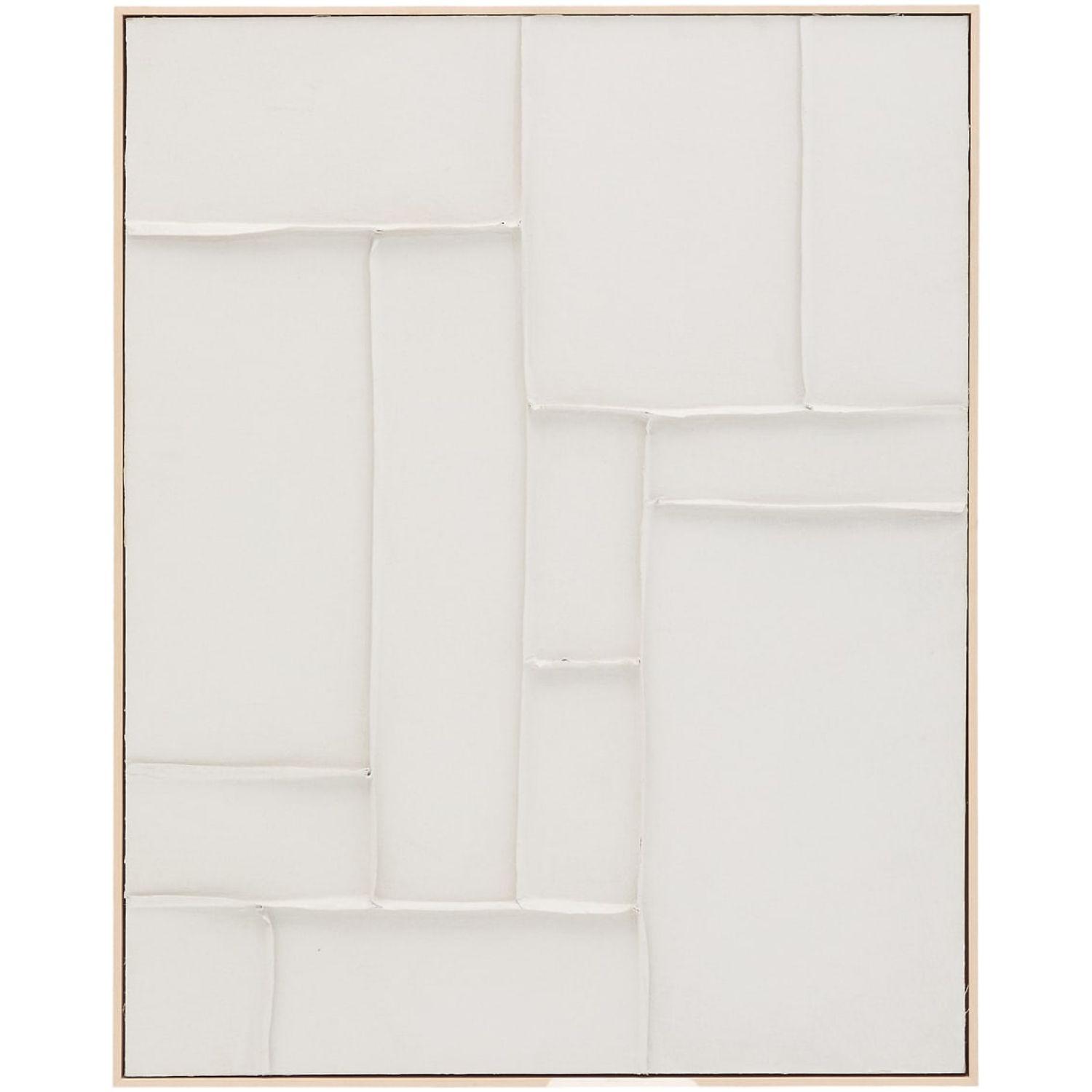 Bild Klis aus Leinen geometrische Formen weiss 80x100