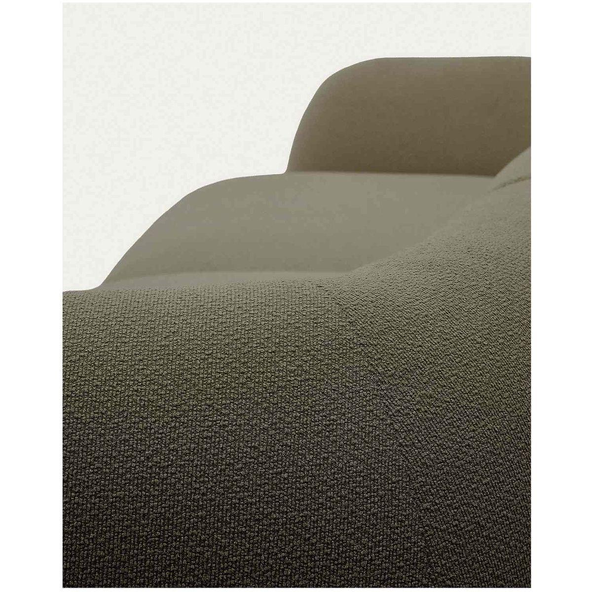 2-Sitzer-Modularsofa Martina mit Chenille und Chaiselongue rechts in Grün 230 cm