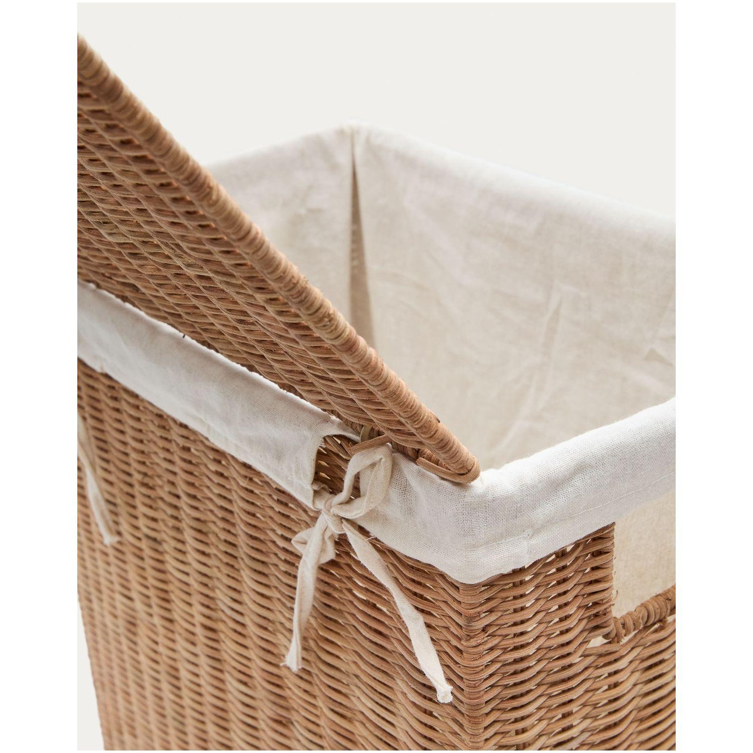 Wäschekorb rechteckig Indali Natur Rattan (2er-Set)