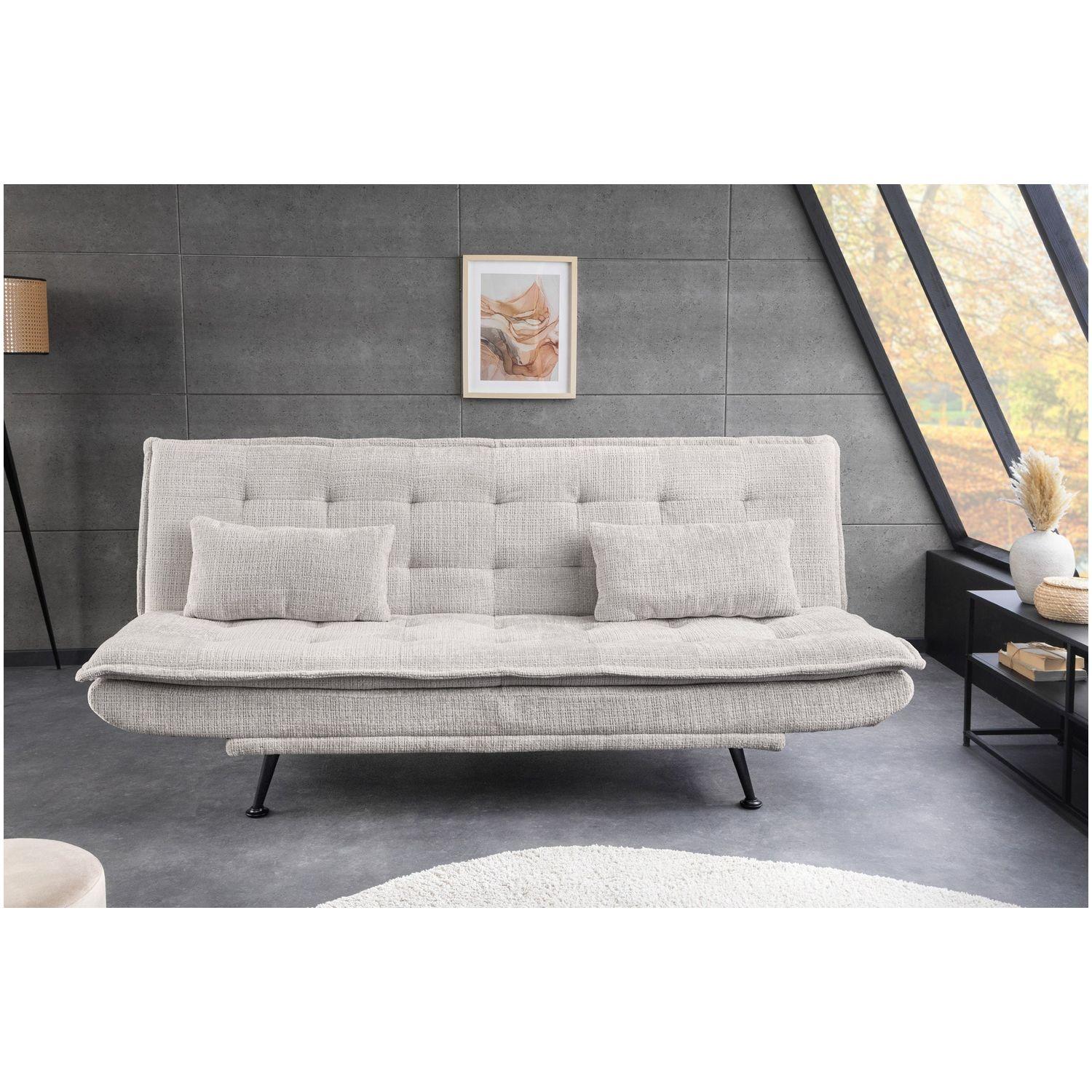 Bettsofa Montreux Chenille Stoff champagne beige 190