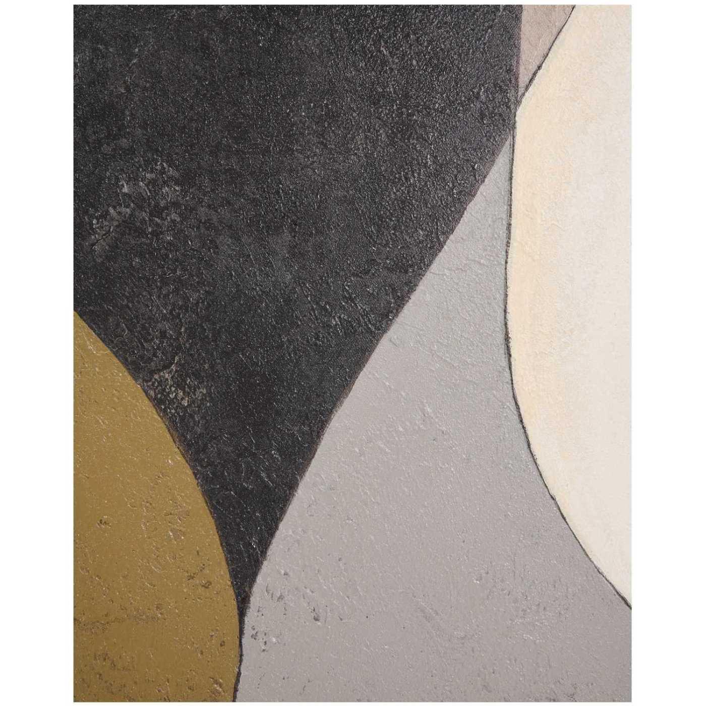 Abstrakte Leinwand Marvilo Grau und Senfgelb 120x200