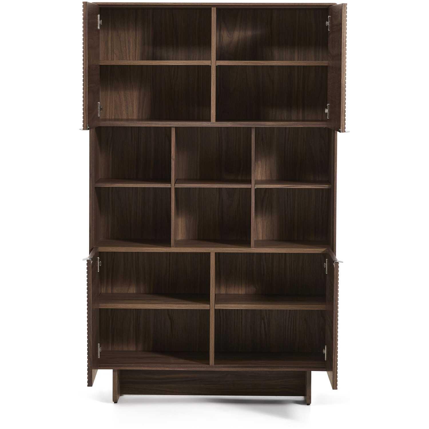 Highboard Schrank Norlen mit 4 Türen Nussbaumfurnier FSC Mix Credit 100x163
