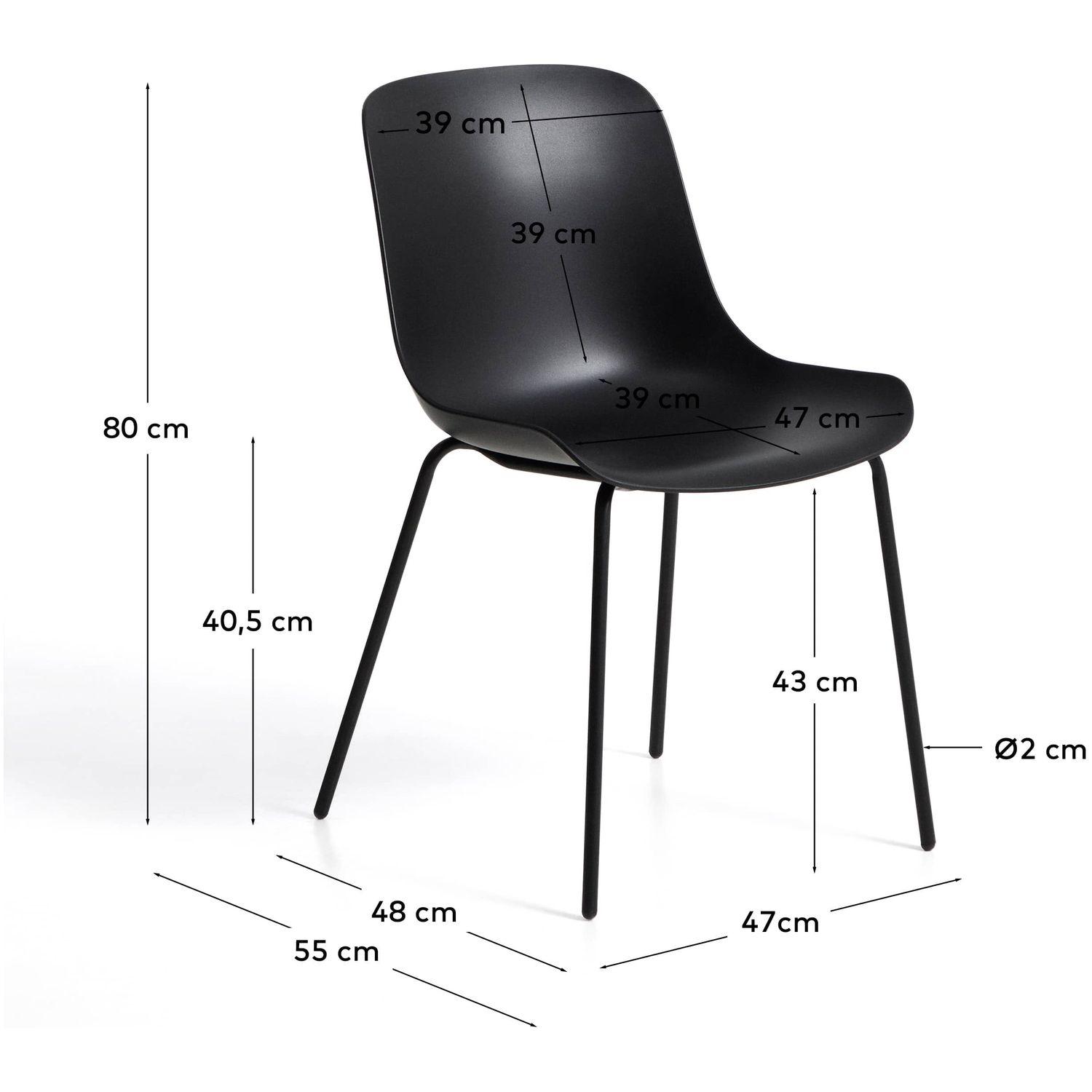 Esszimmerstuhl Altea Kunststoff Stahl schwarz