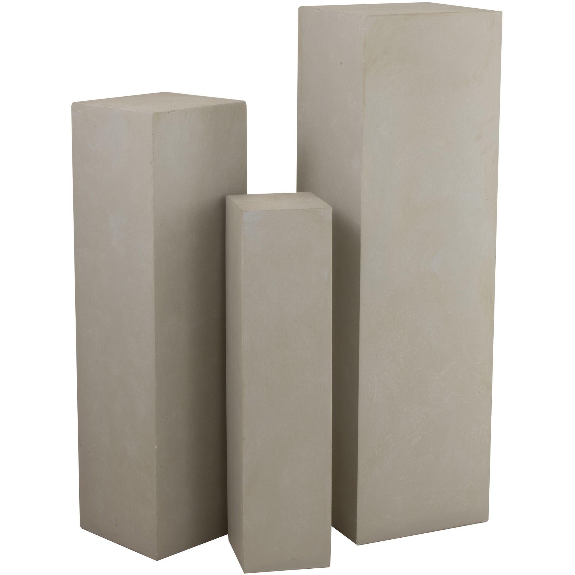 Deko Säule Rechteckig Hoch Ton Beige 35x35x121