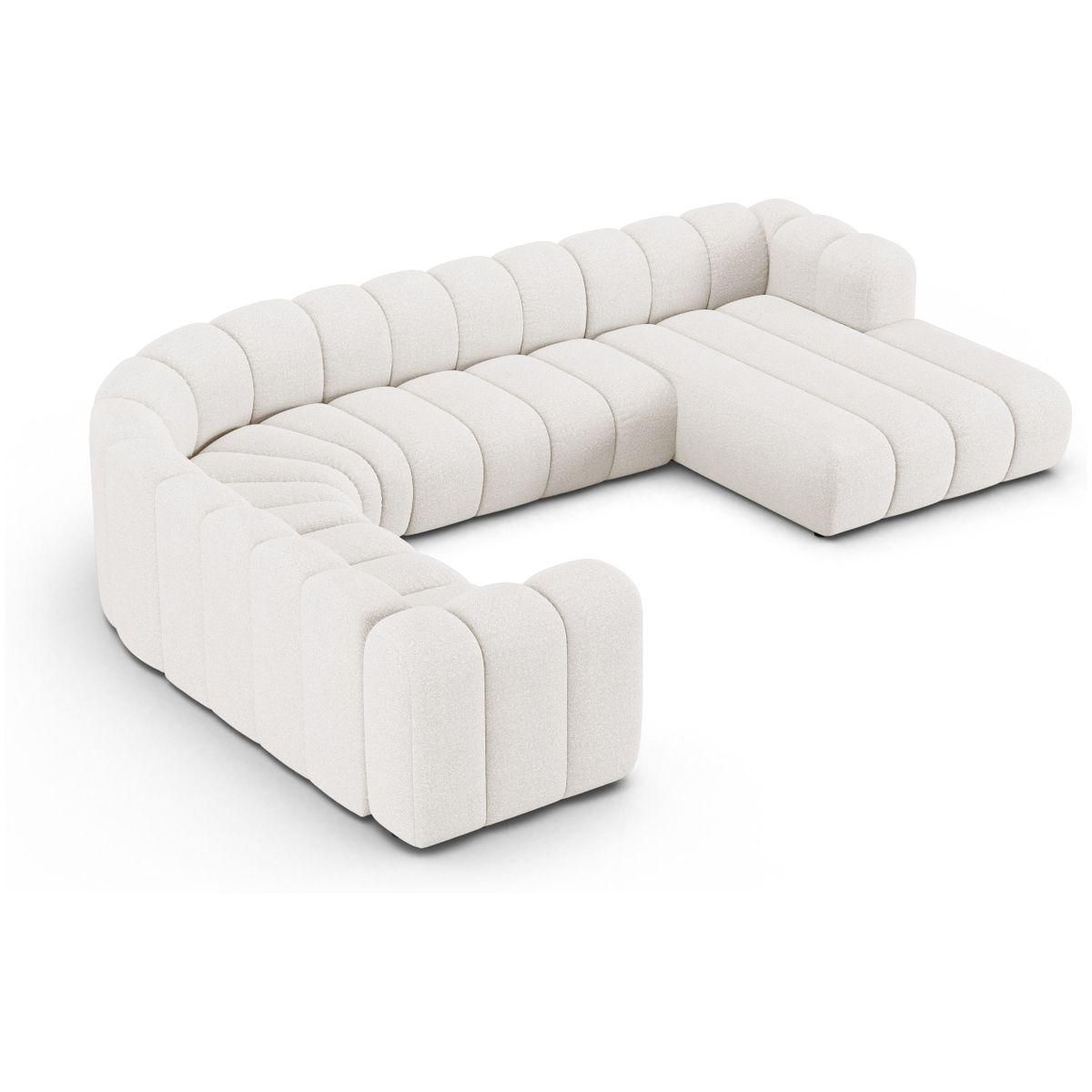 Wohnlandschaft U-Sofa Lupine - Ausrichtung: links - Bezug: Boucle (Baloo), White